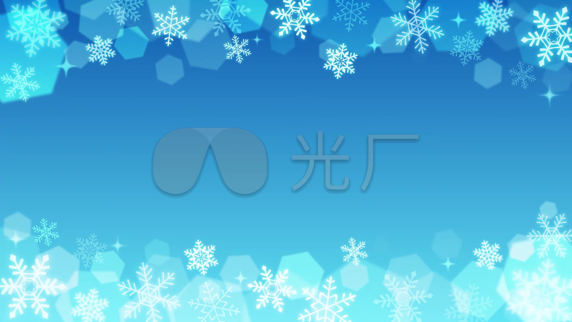 蓝色雪花边框背景