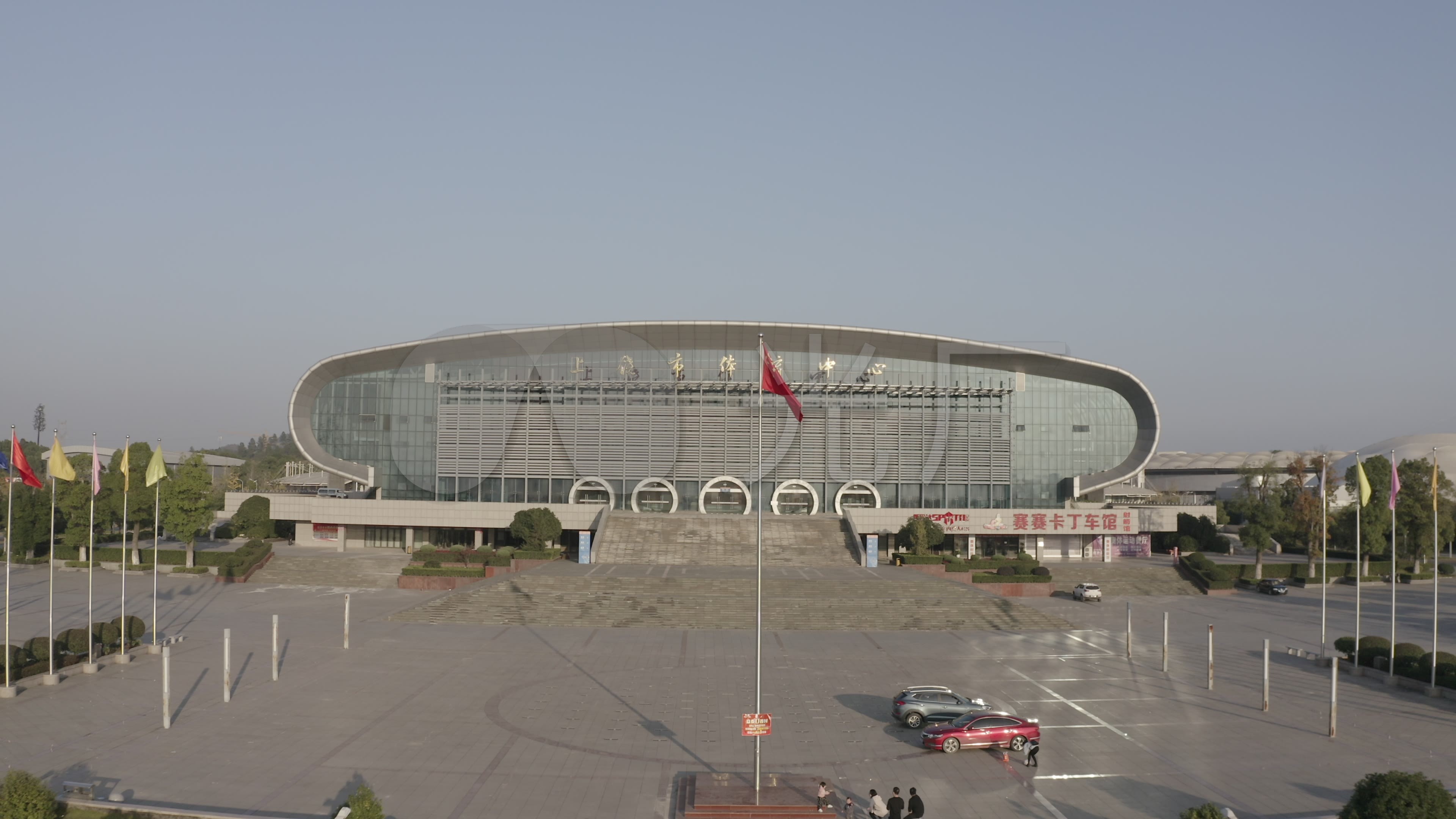 4k-log上饶体育中心航拍_3840x2160_高清视频素材下载