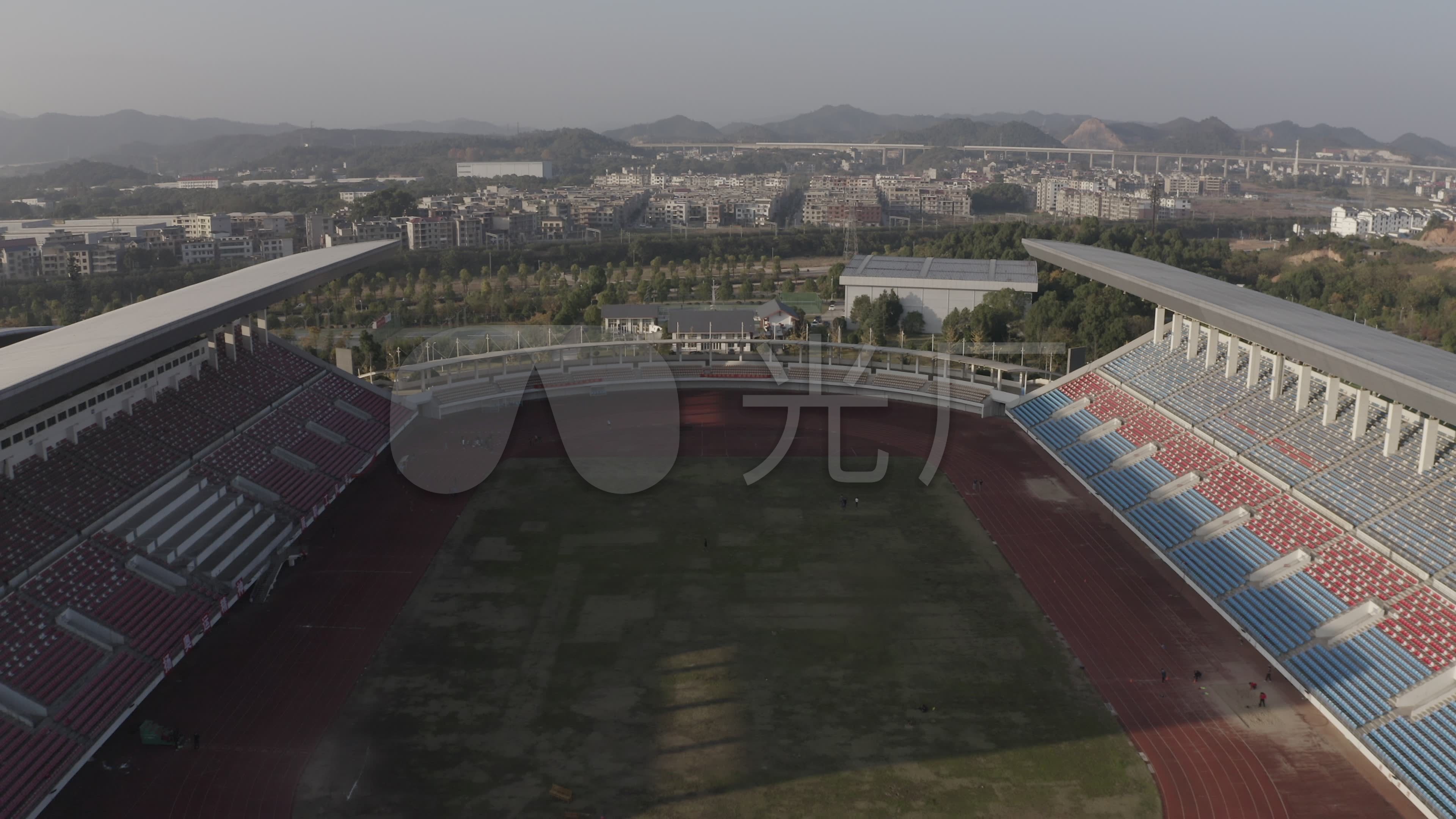 4k-log上饶体育中心航拍_3840x2160_高清视频素材下载