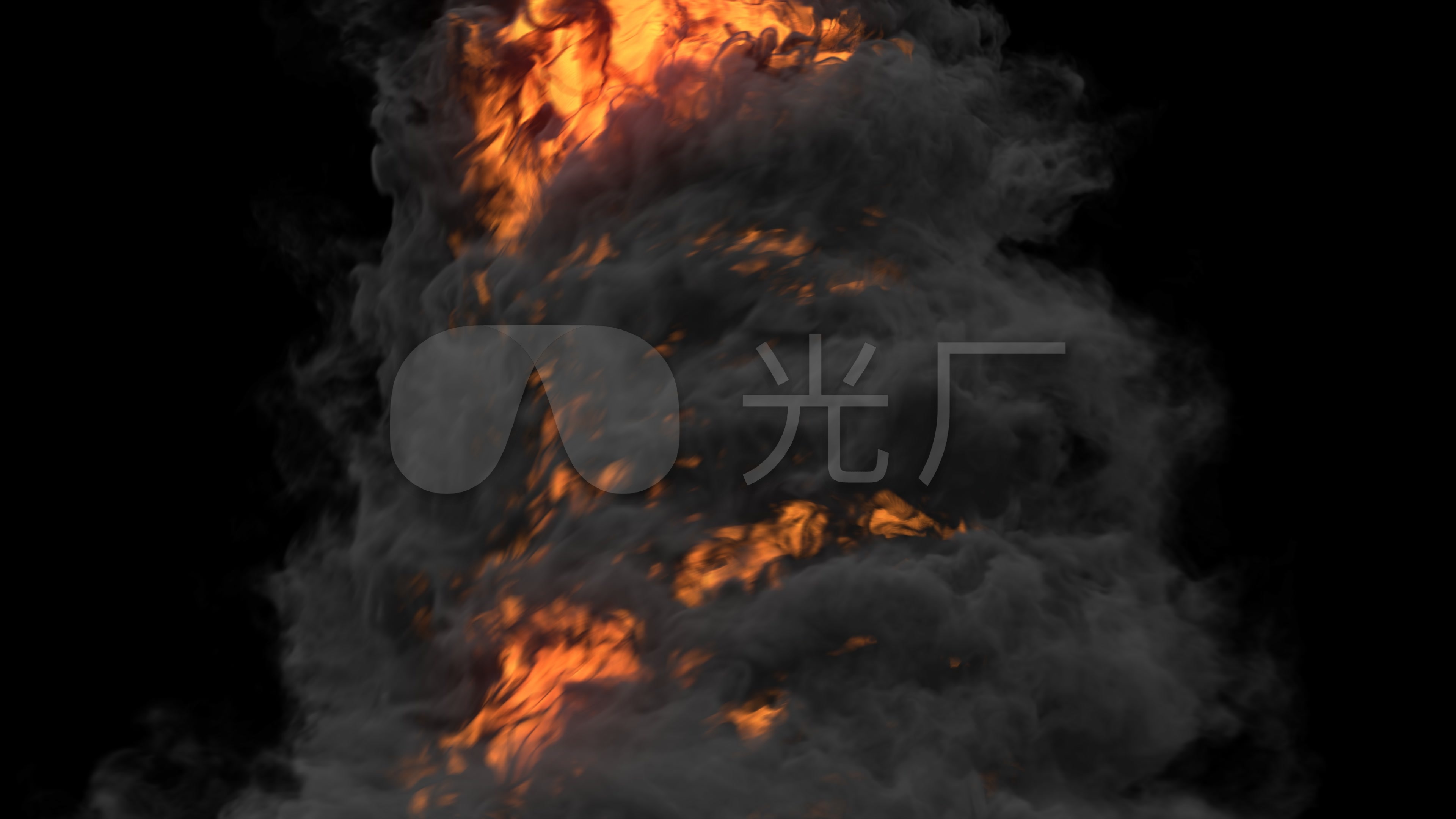 黑烟浓烟带通道转场烟雾_3840x2160_高清视频素材下载