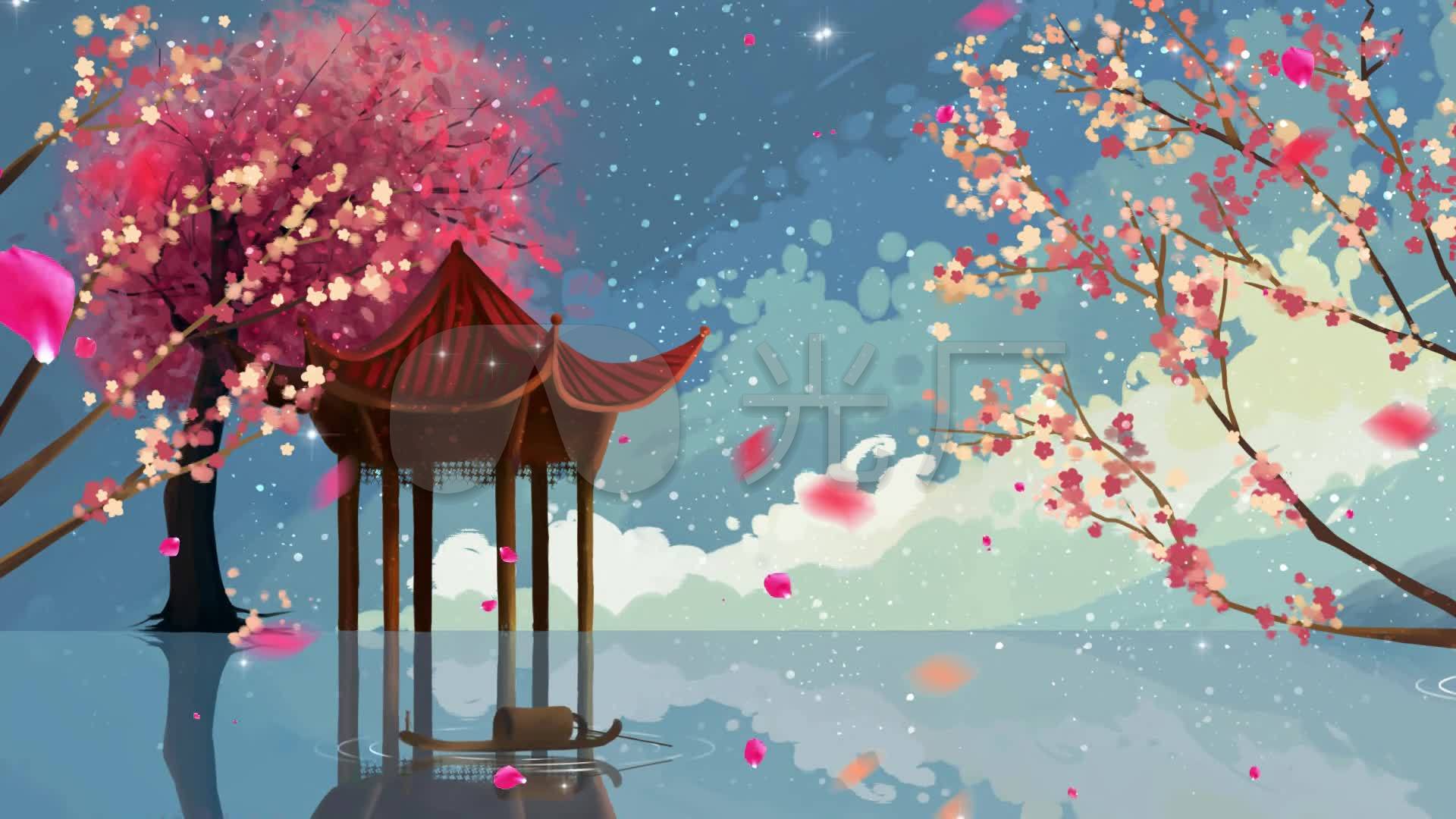 视频素材 舞台背景 中国风背景 水墨兰亭配乐成品 来自视频原始文件或