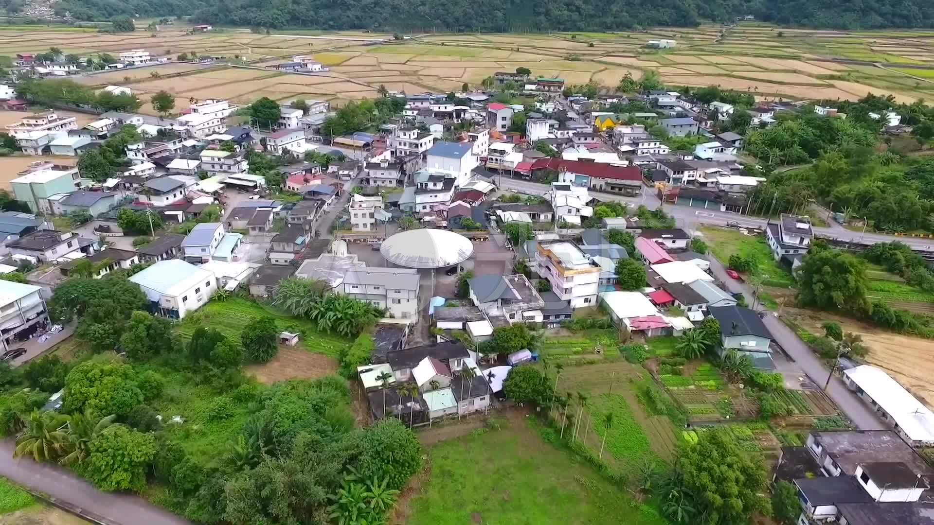 台湾花莲农村农田航拍