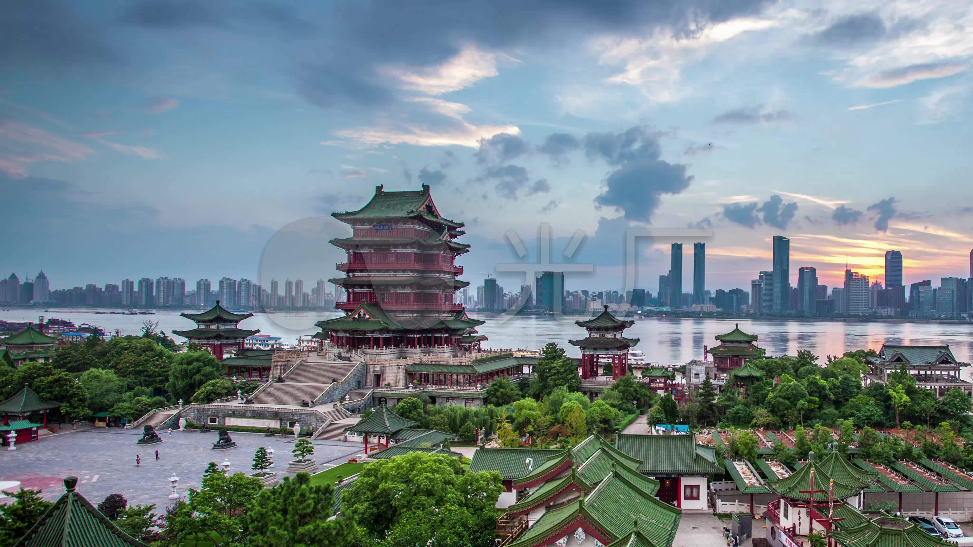 南昌滕王阁4k延时素材_4096x2304_高清视频素材下载