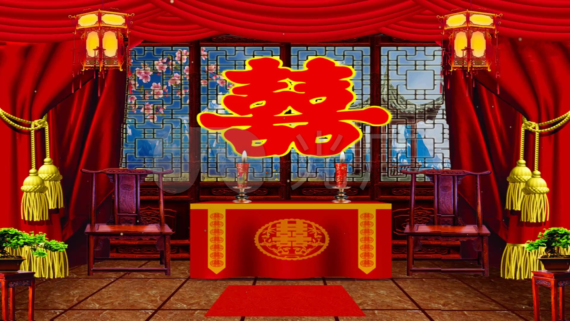 古典婚礼喜堂洞房白天_1920x1080_高清视频素材下载