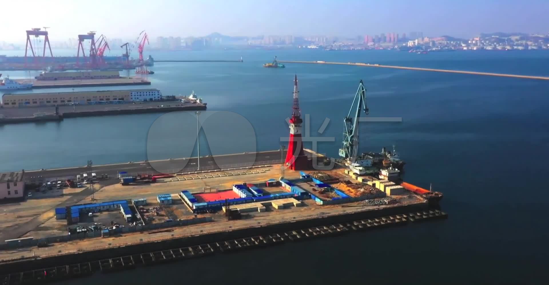 大连码头航拍大连大连港口