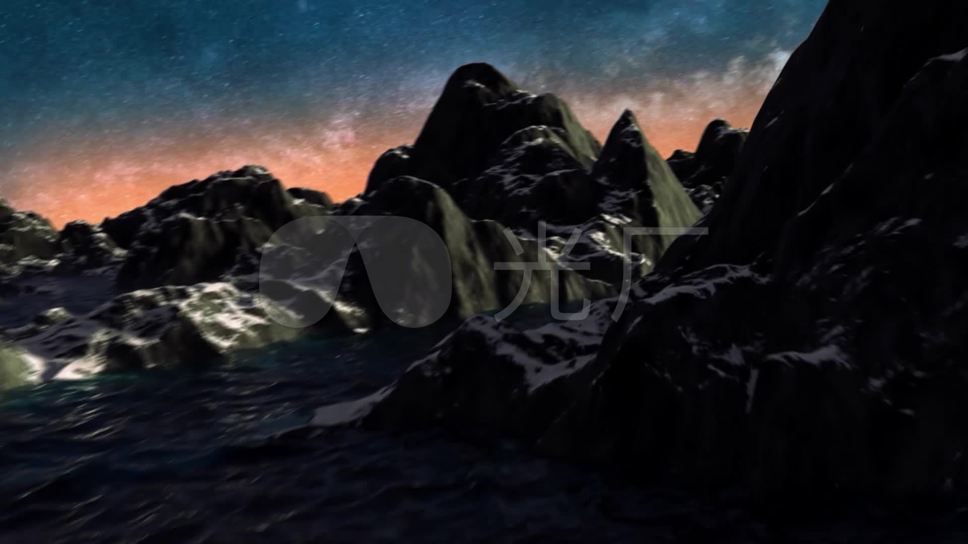 高清宇宙玄幻山脉山间穿梭玄幻背景