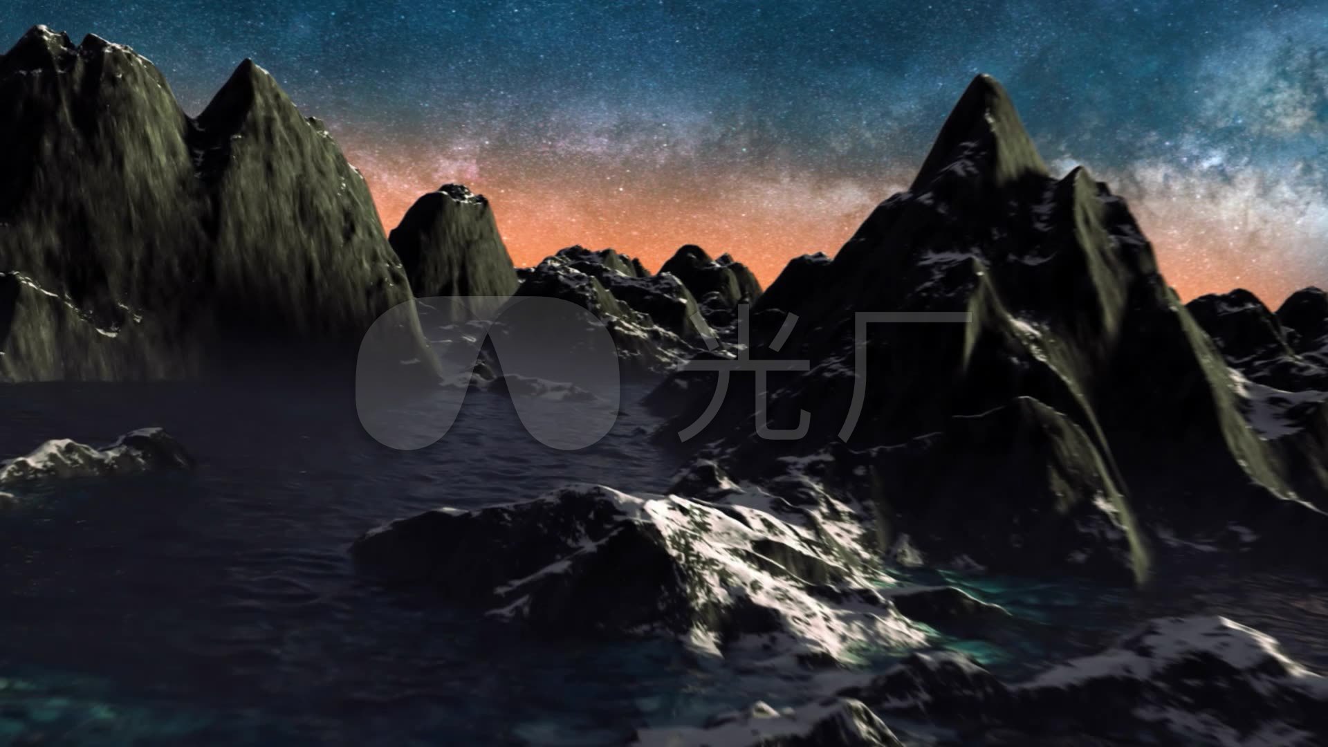 高清宇宙玄幻山脉山间穿梭玄幻背景