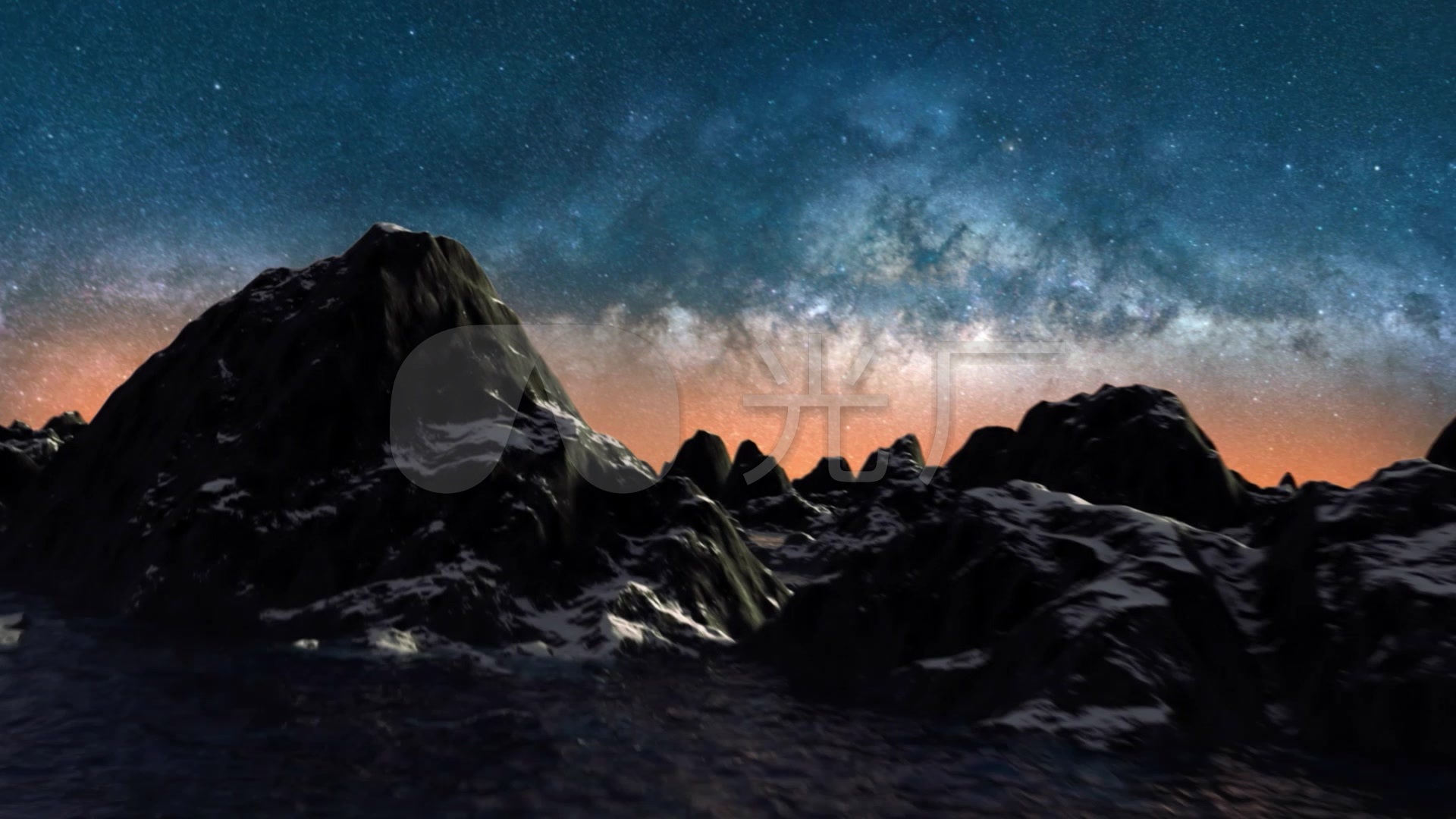 高清宇宙玄幻山脉山间穿梭玄幻背景