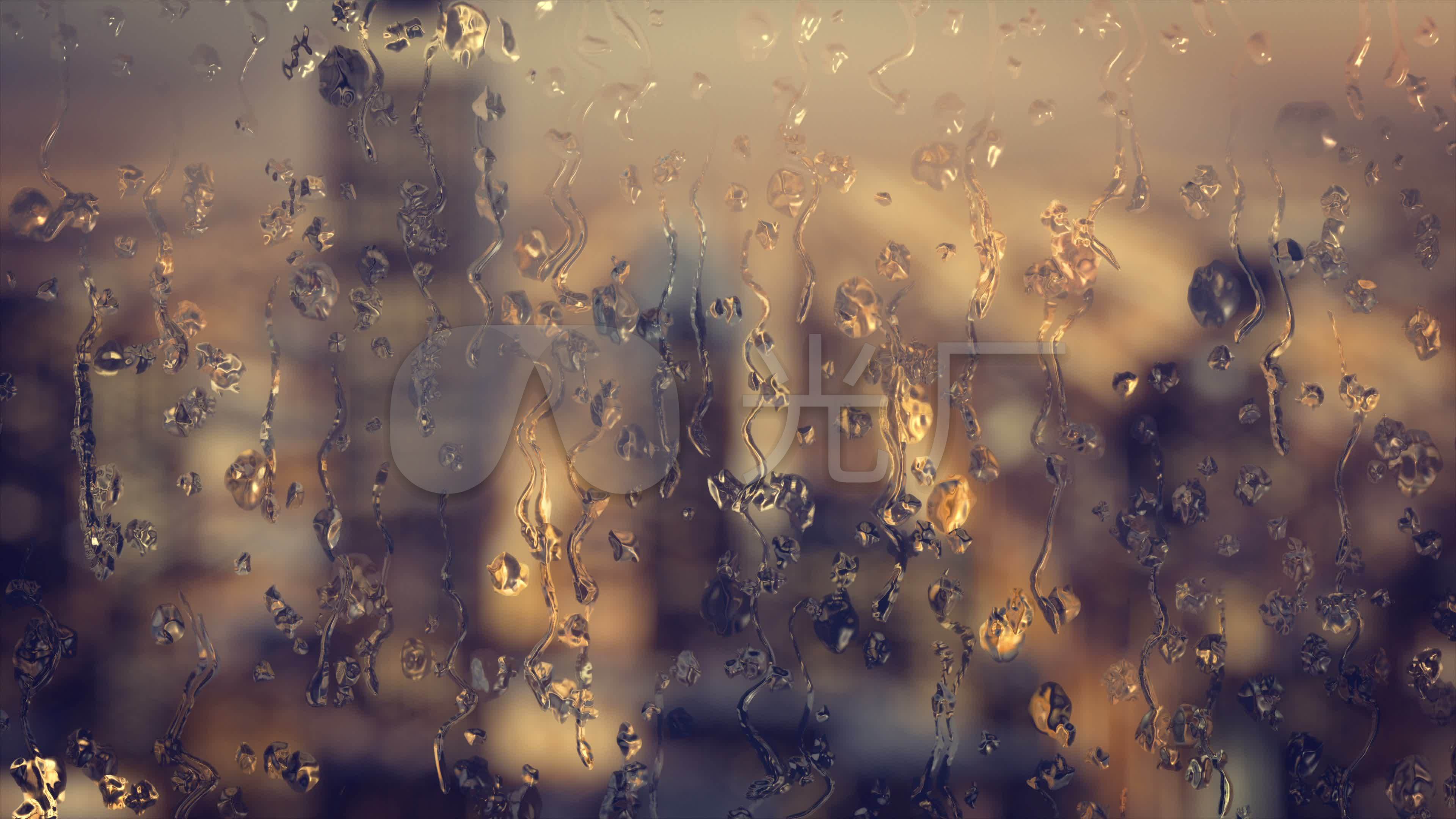 下雨雨夜雨季玻璃上雨滴朦胧_3840x2160_高清视频素材