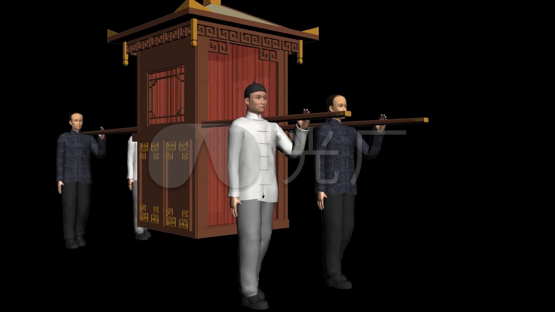抬轿子3dmax_3dmax下载(编号:3182727)_3d模型_vj师网