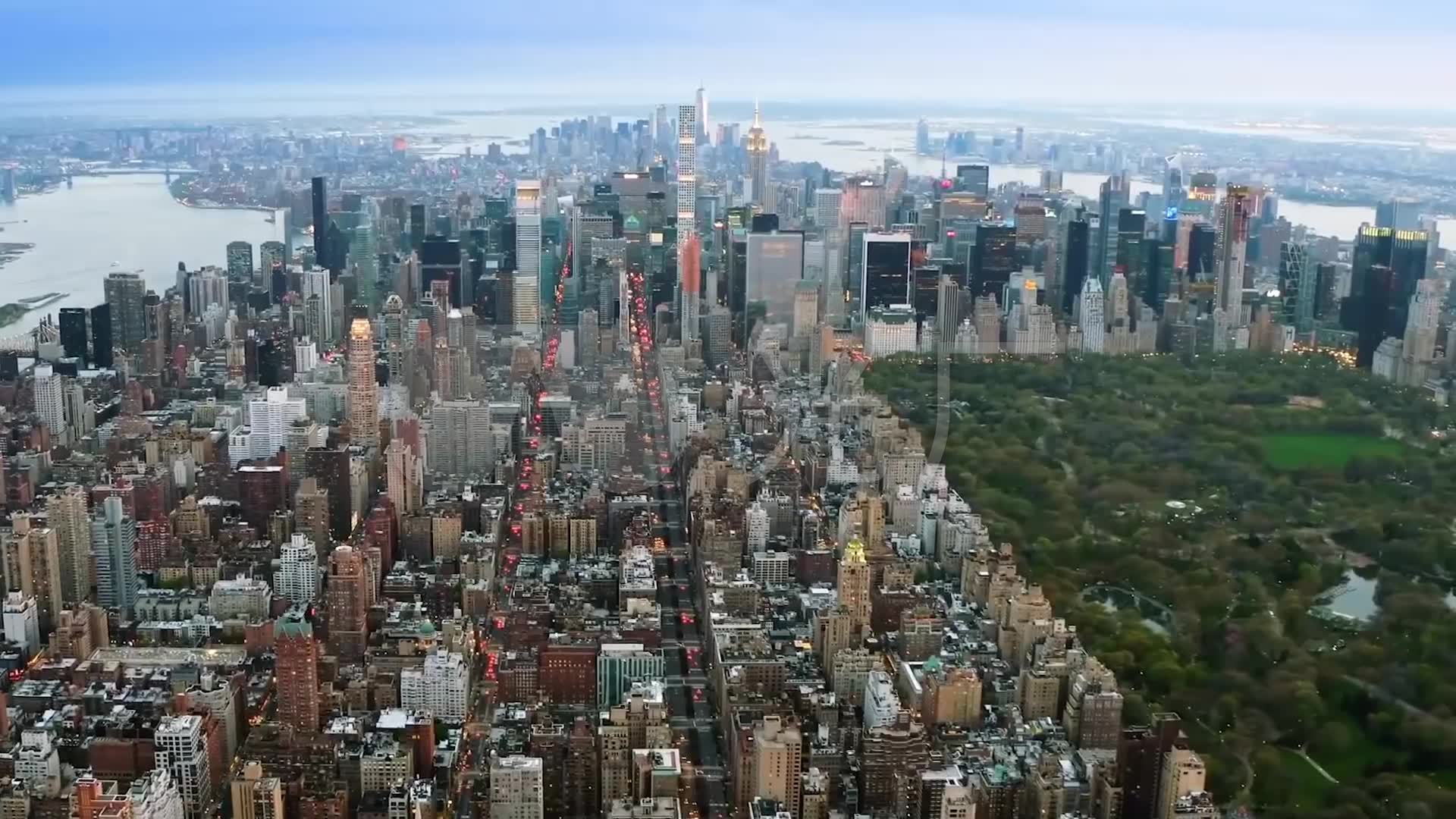 纽约曼哈顿城市航拍_1920x1080_高清视频素材下载(:)