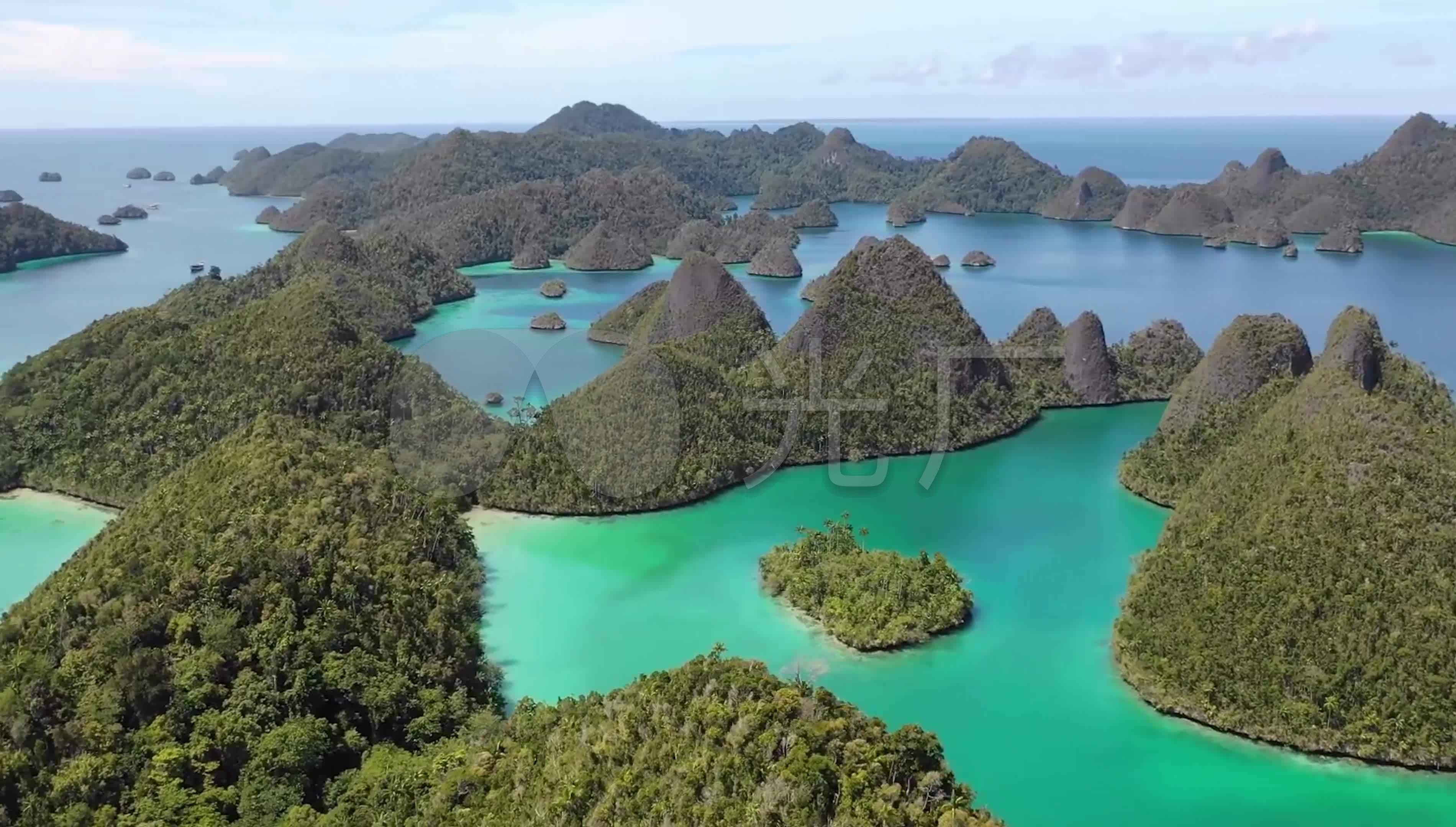 印尼巴布亚 风光 航拍 海景 岛屿 海