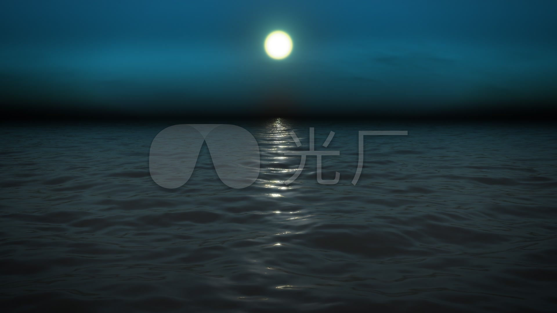 月光下宁静的海面_1920x1080_高清视频素材下载(编号