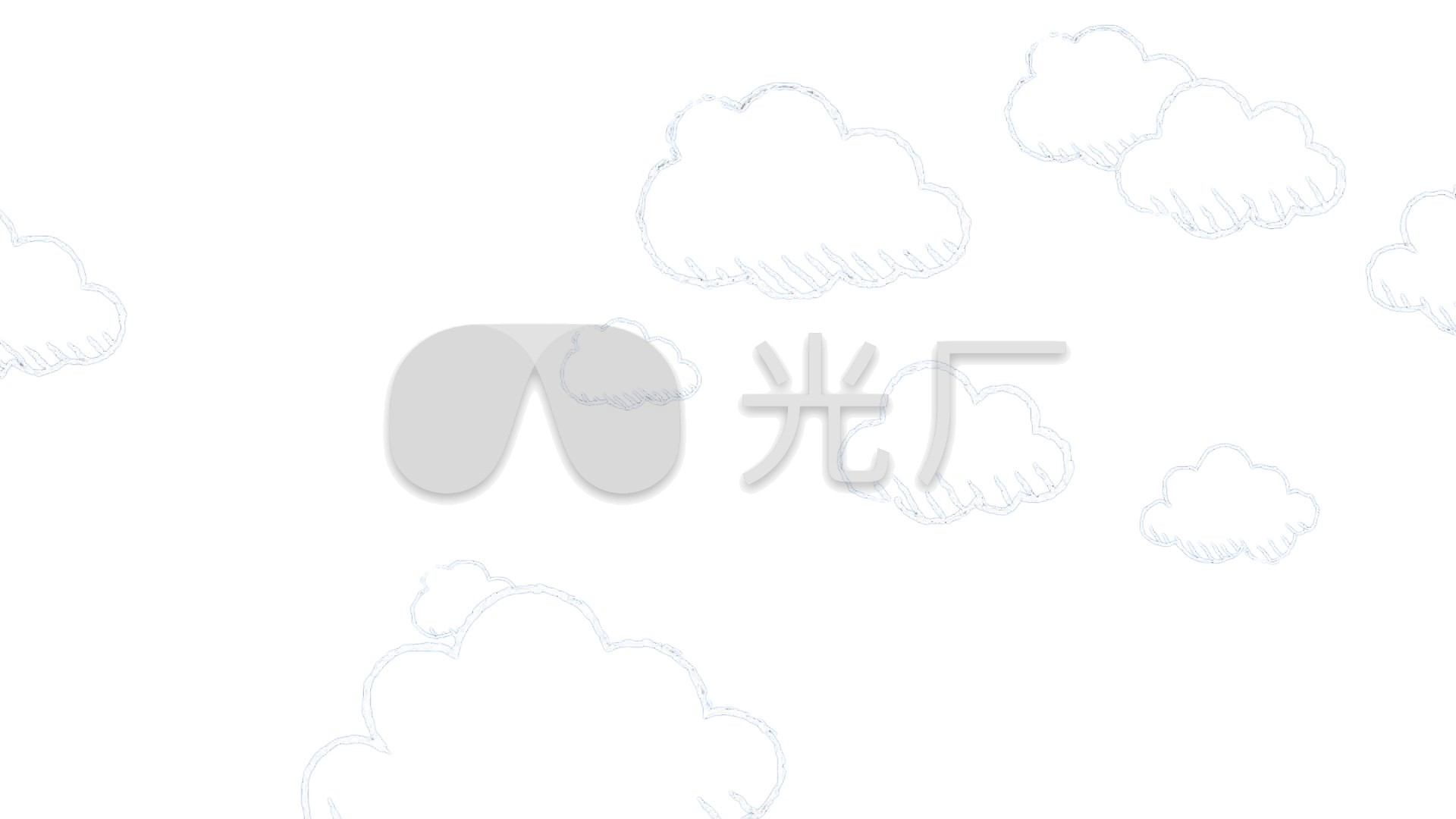 白云素描白云卡通2dmg动画_1920x1080_高清视频素材