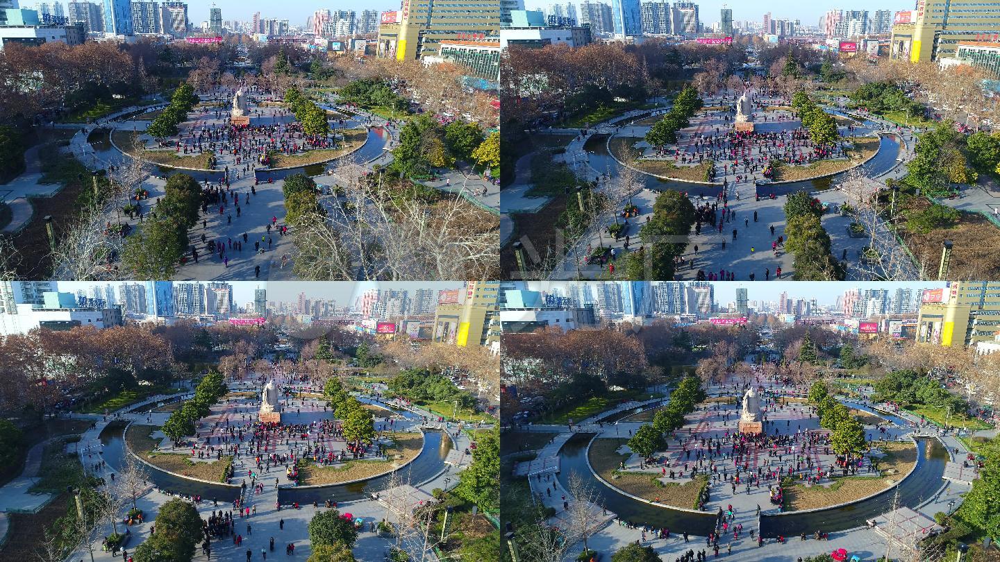 航拍洛阳周王城广场
