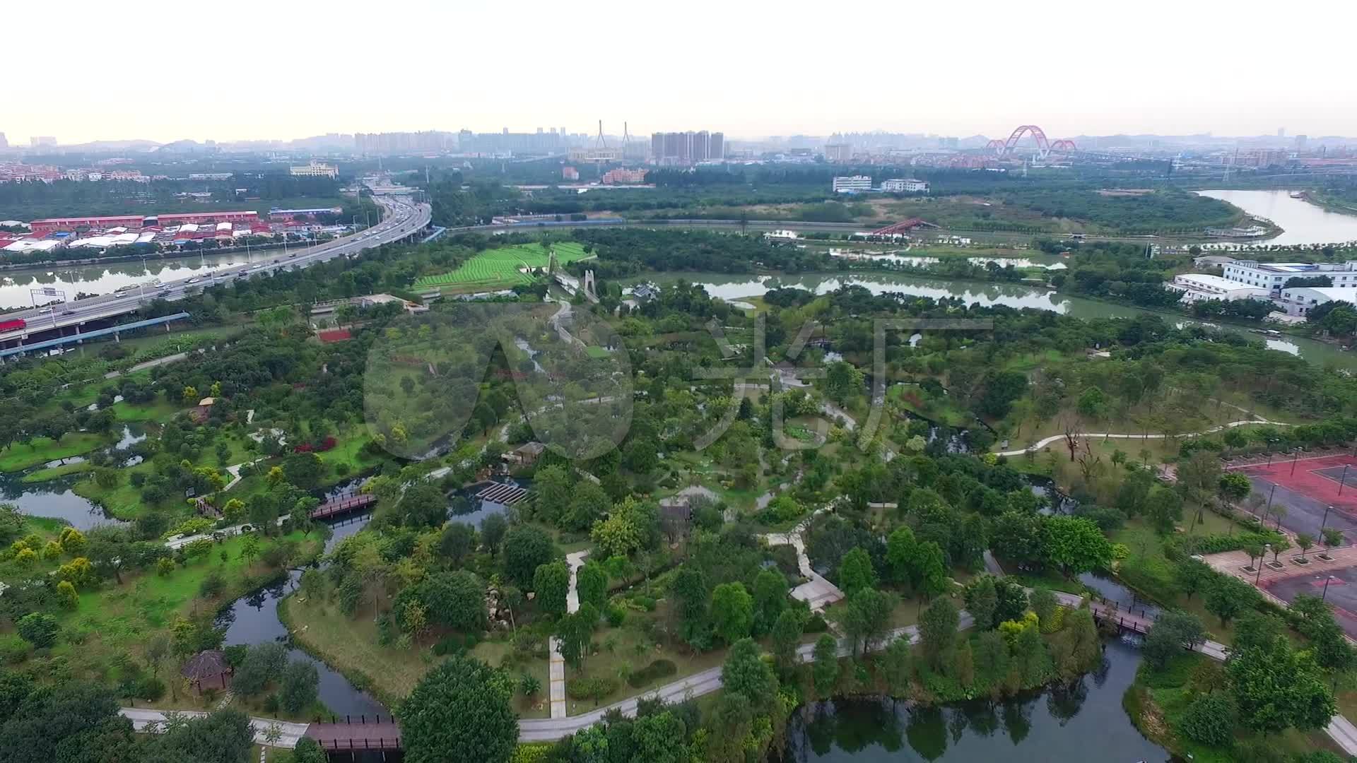 航拍广州-海珠湿地公园_1920x1080_高清视频素材下载