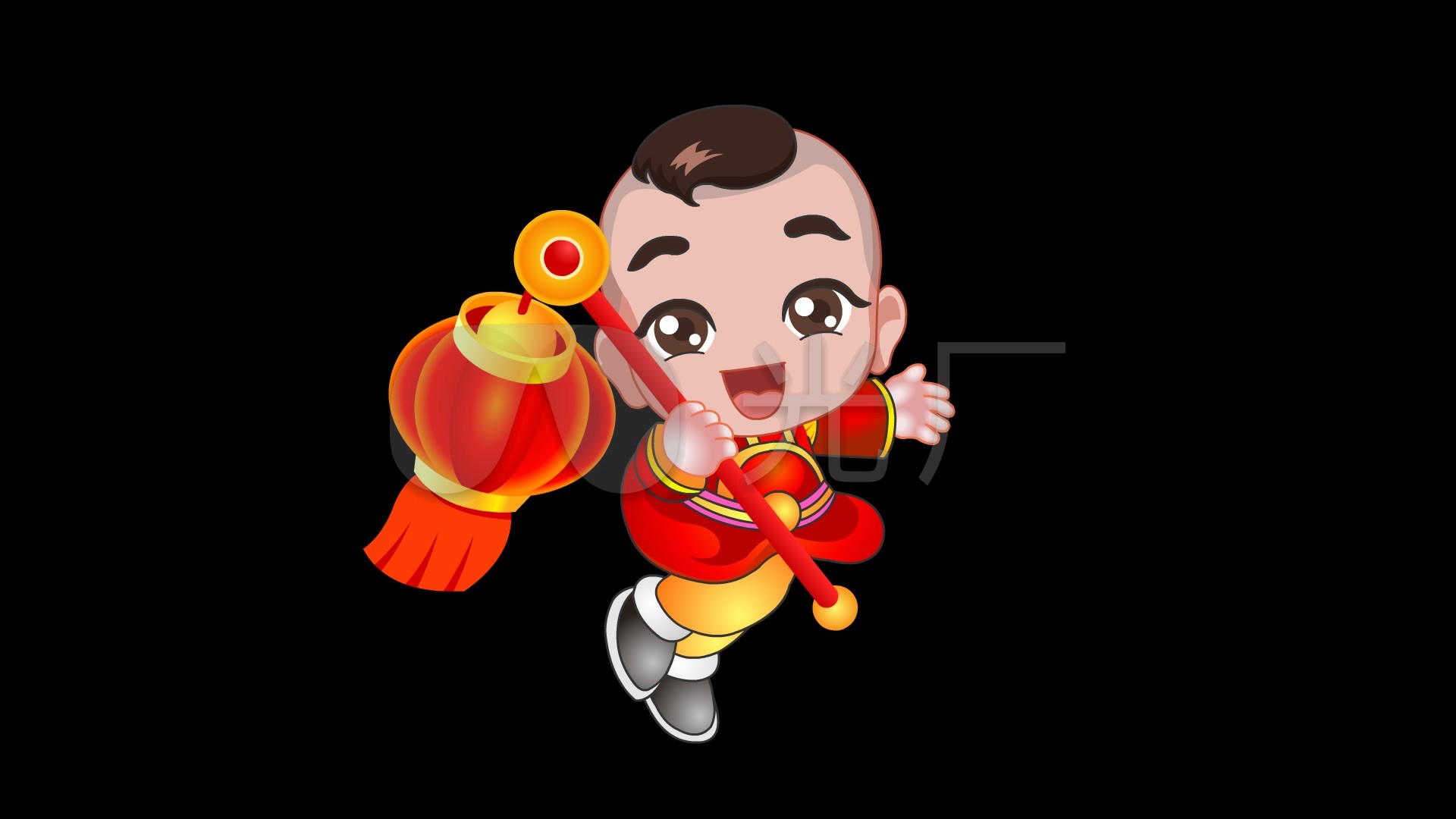 喜庆福娃拜年动画循环带通道