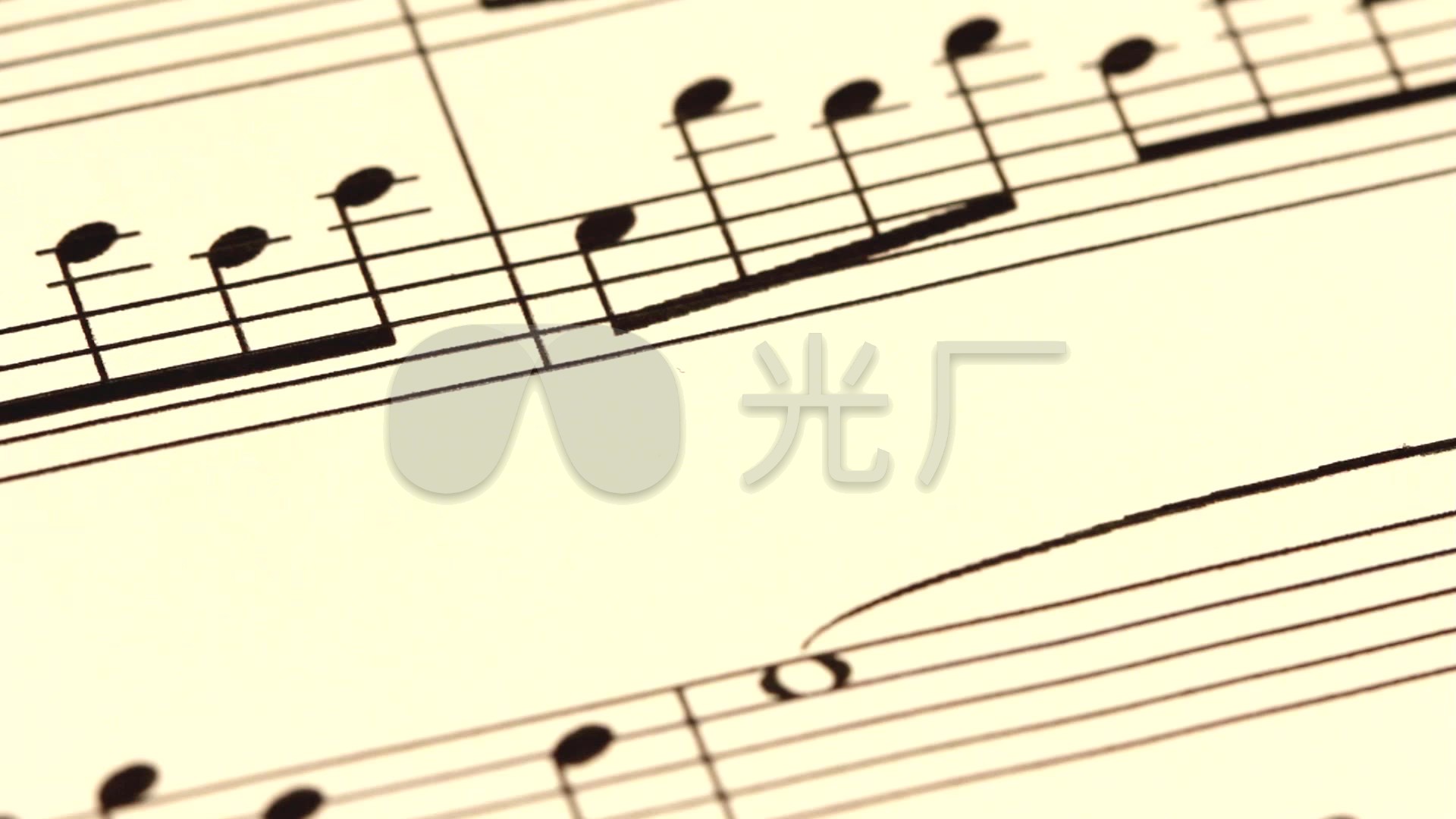 音乐风潮音符乐谱五线谱特写_1920x1080_高清视频素材