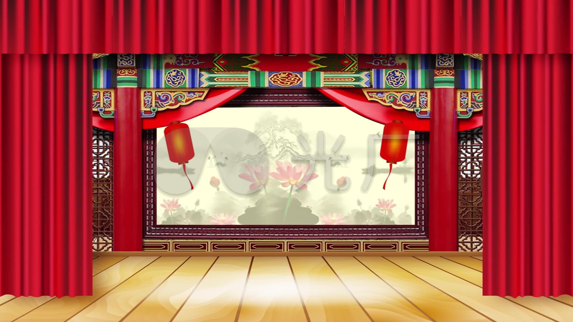 视频素材 舞台背景 中国风背景 古代晚会戏曲联唱视频led背景  来自
