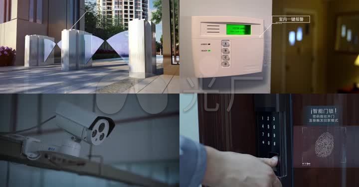 监控智能识别智慧小区指纹识别门禁安保社区