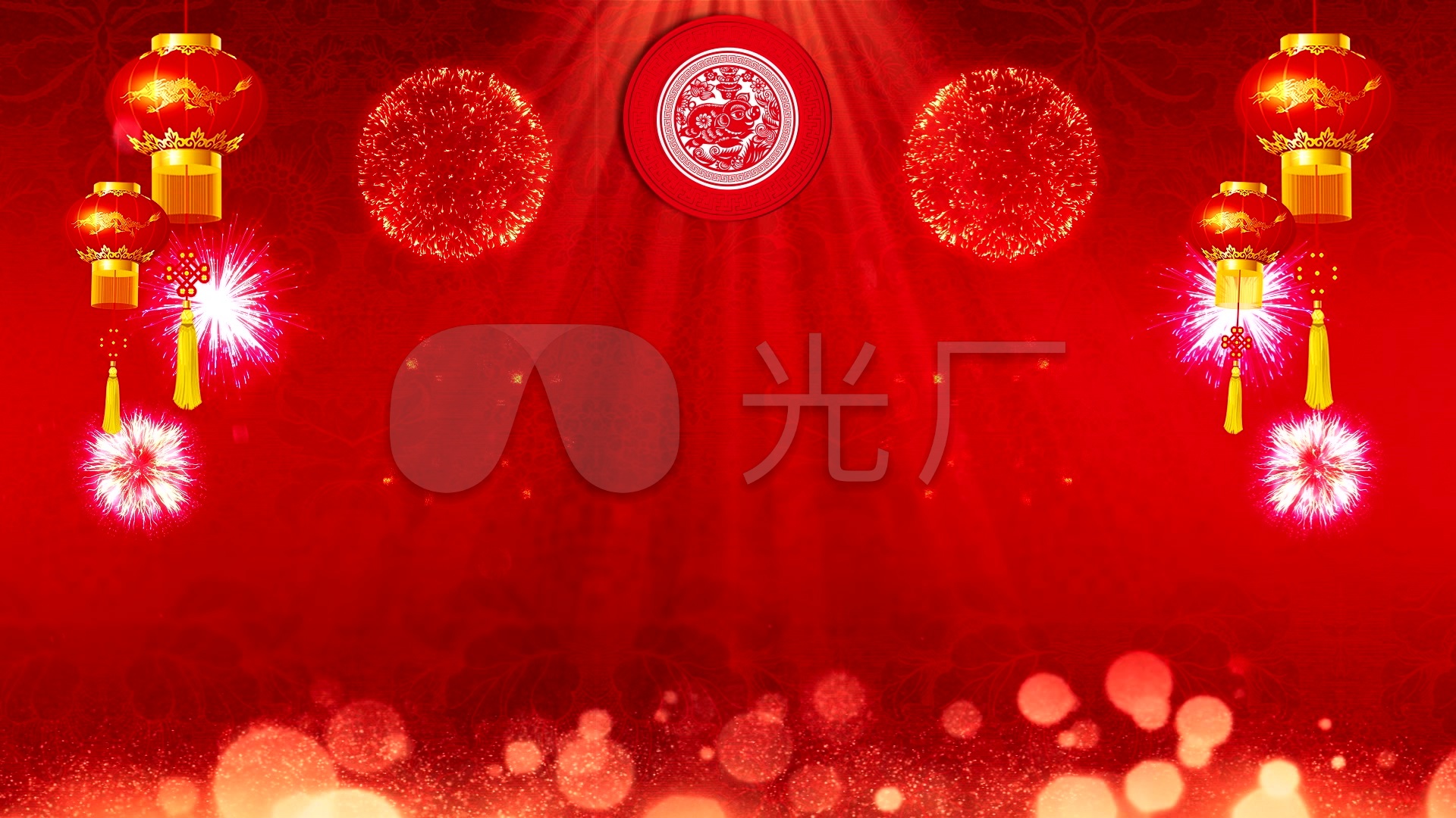 新年喜庆大气红色过年晚会年会典礼通用背景