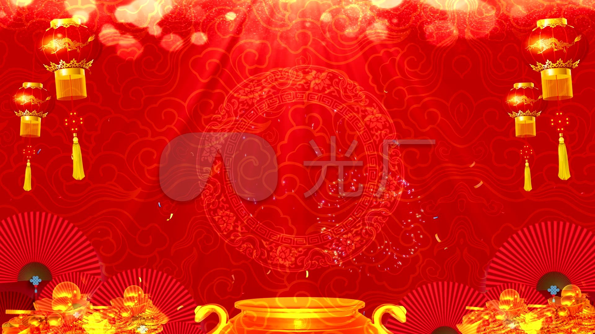 新年喜庆大气红色过年晚会年会典礼通用背景