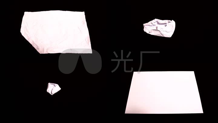 皱纸捏团动画纸张纸团纸
