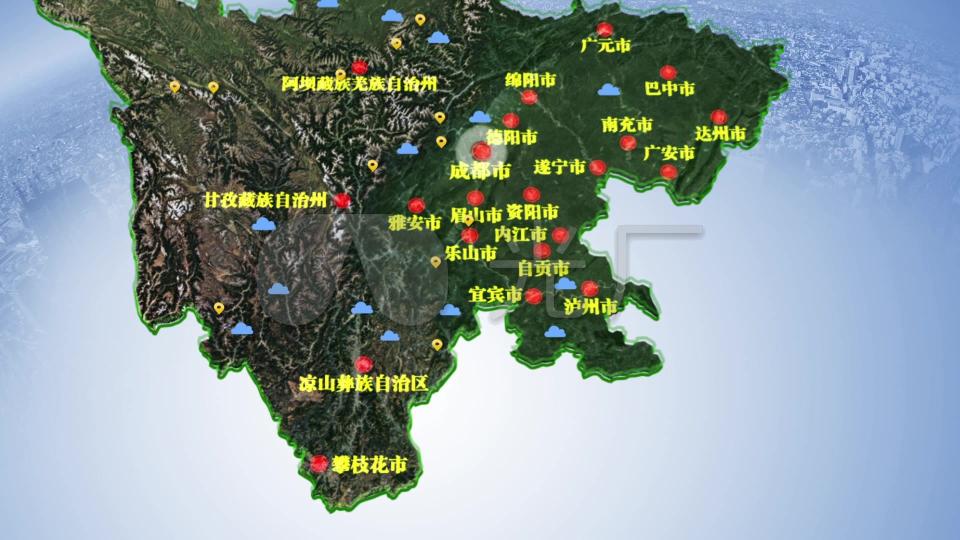 四川省地图区位模板