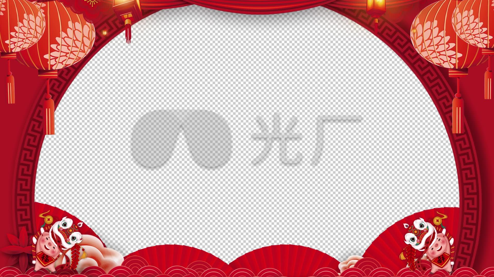 中国风剪纸春节元宵祝福视频边框_视频素材包下载(编号:3214923)_影视