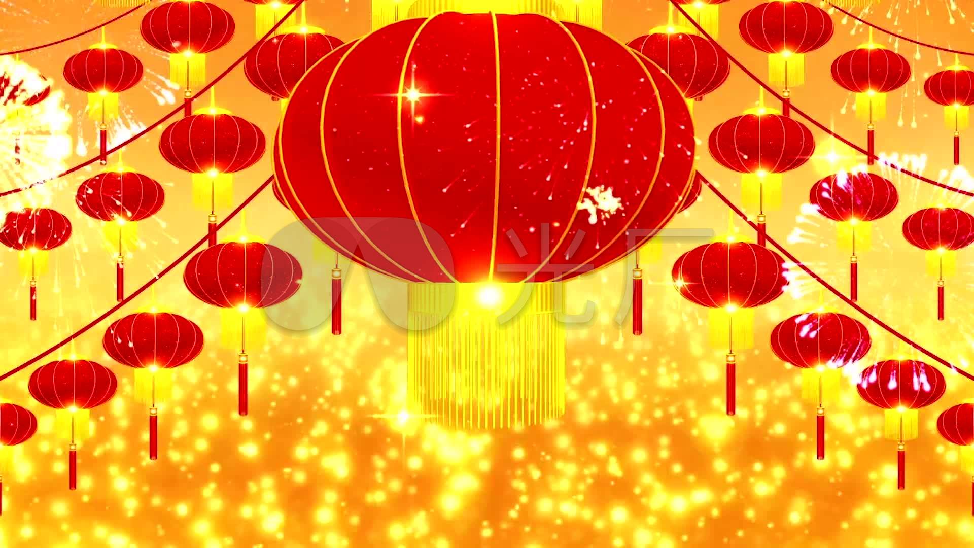 高清春节元宵节灯笼高挂喜庆欢快庆典_01080_高清