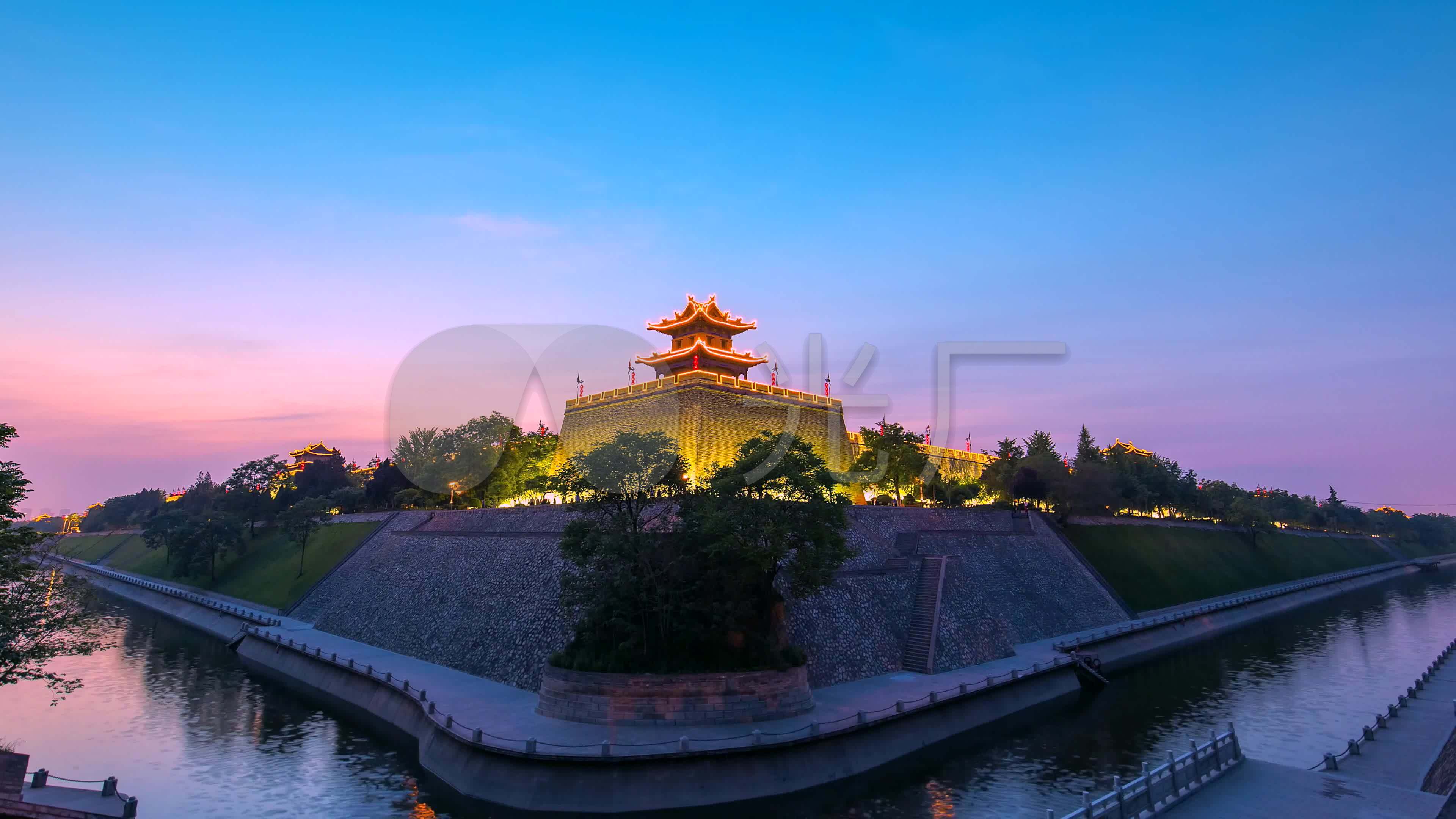 西安角楼(独家版权)_3840x2160_高清视频素材下载(:)
