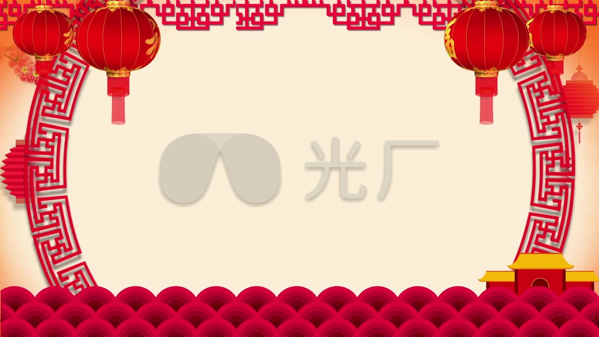 中国风剪纸边框背景循环_1920x1080_高清视频素材下载