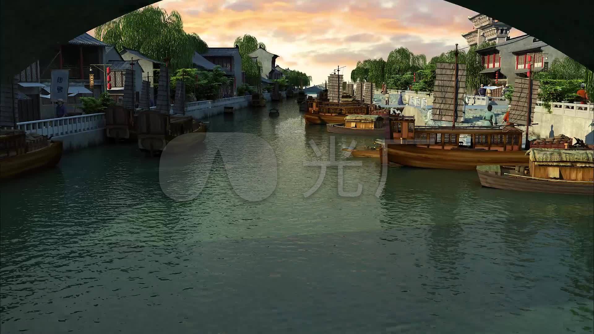 古代运河漕运码头渡口_1920x1080_高清视频素材下载(编号:3224882)