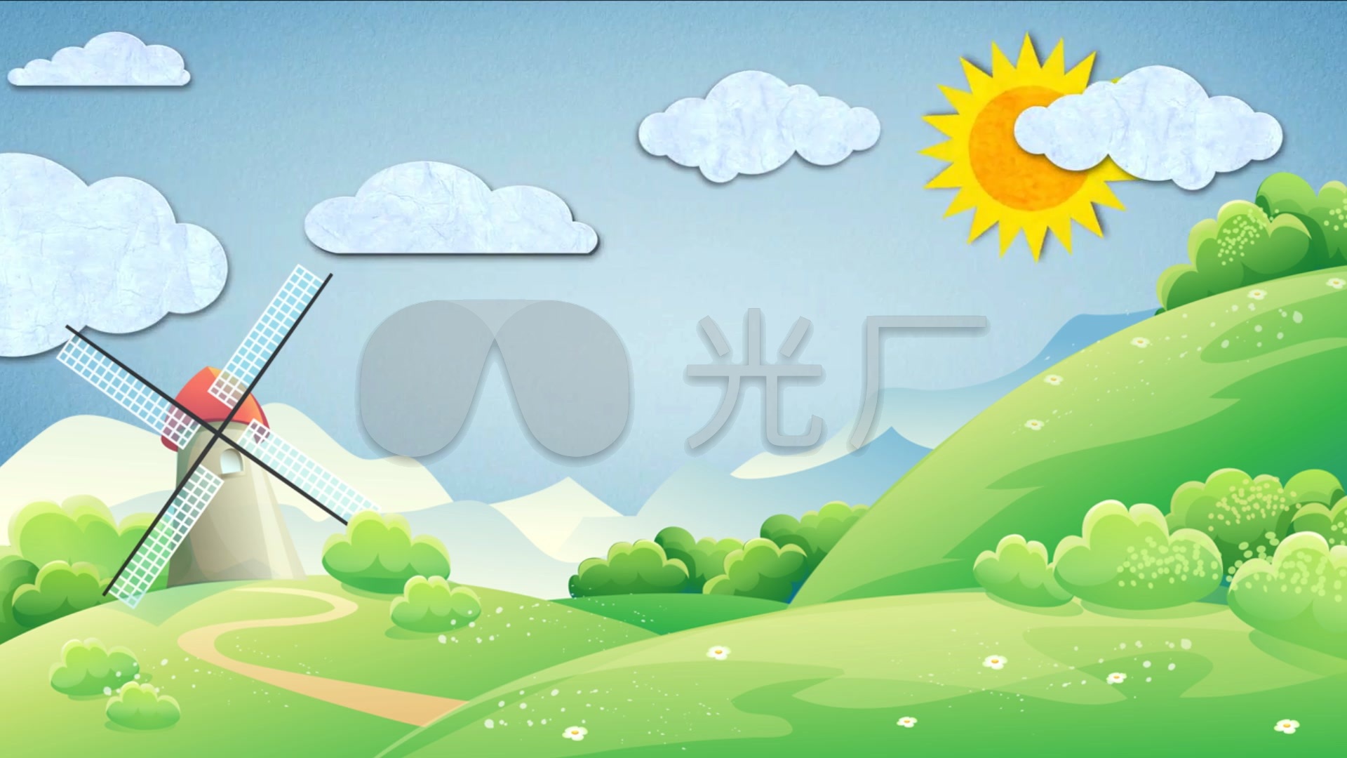视频素材 舞台背景 场景背景 可爱卡通儿童演出背景视频  来自视频