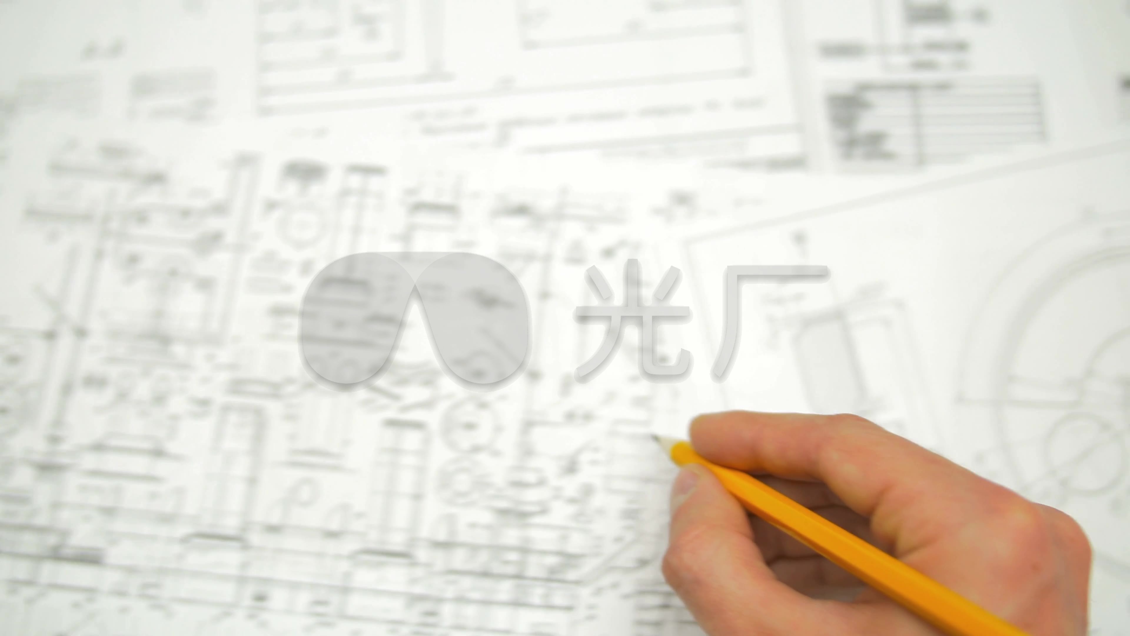 设计师工程师图纸设计图纸_3840x2160_高清视频素材