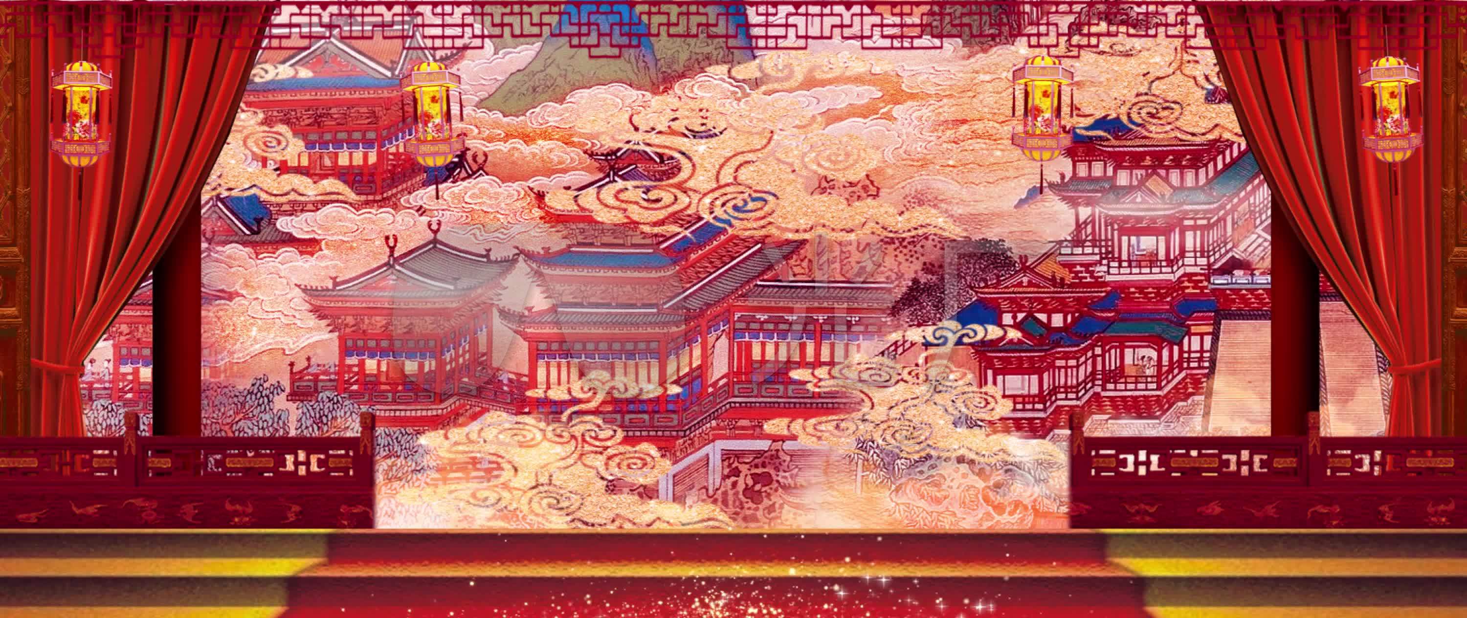 戏曲京剧中国风舞台大屏背景