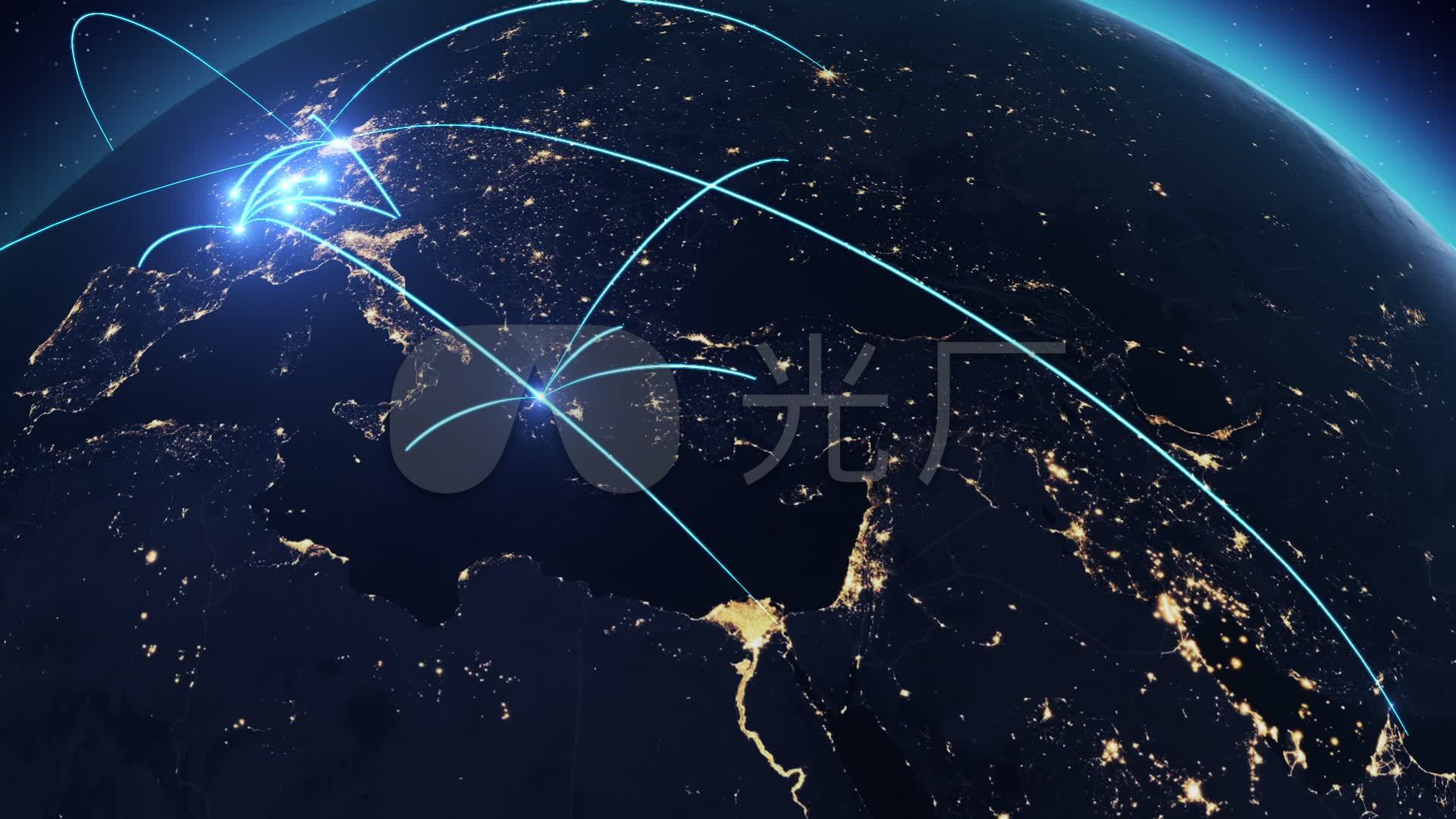 地球光线连接网络世界经济贸易丝绸之路