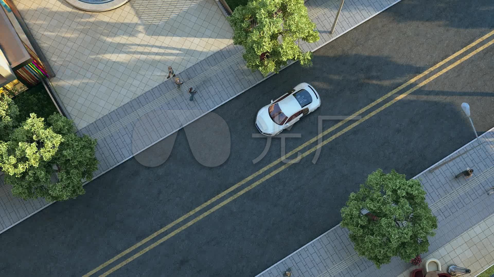 街道 行驶车辆 奥迪 俯视