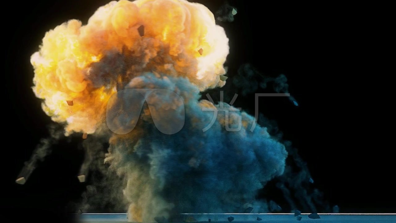 爆炸爆破烟雾碎块特效后期素材_1280x720_高清视频素材下载(编号