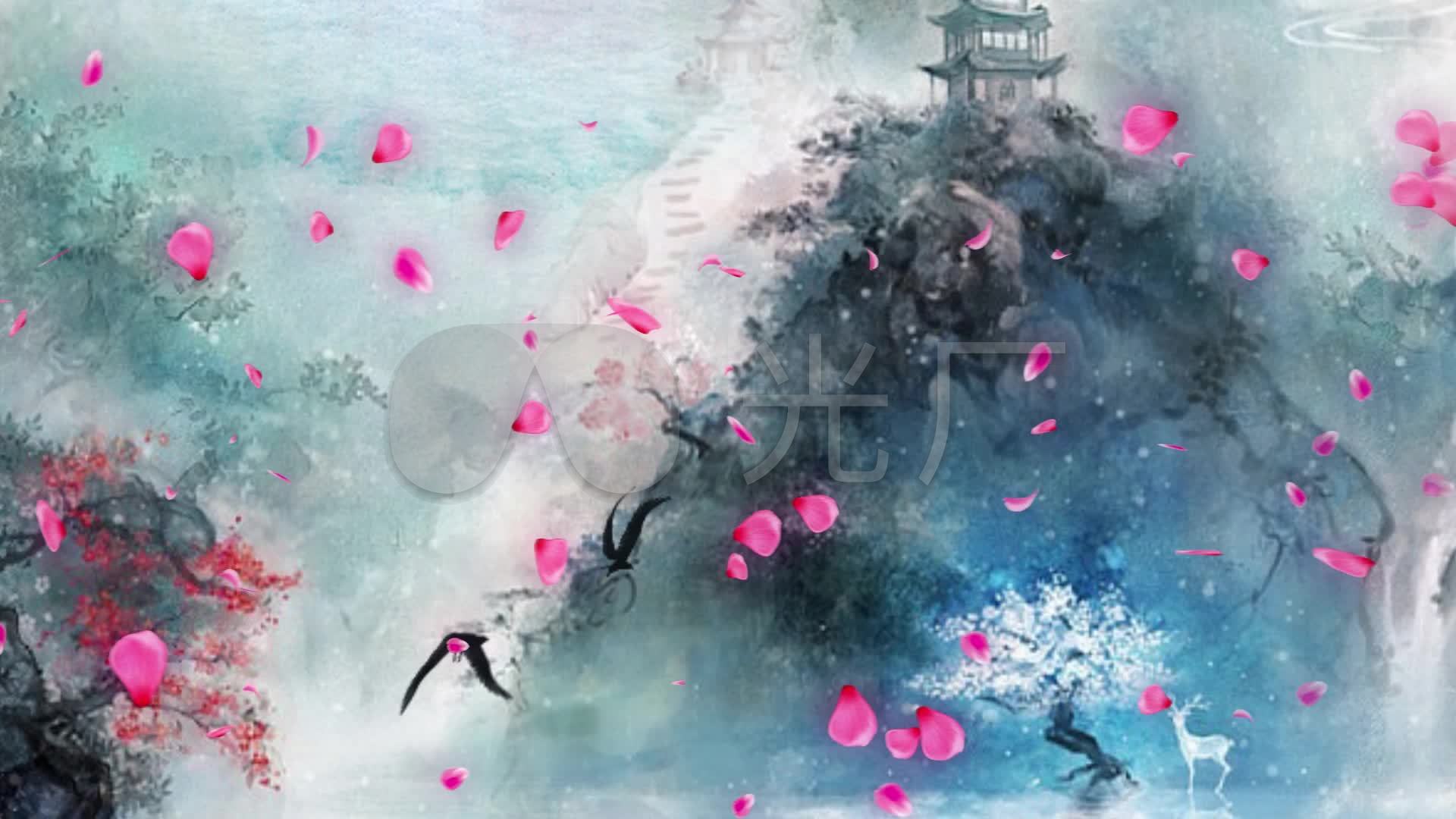 1920x1080超清古风,1920x1080唯美 织梦行云-古风水墨背景_1920x1080_高清视频素材下载