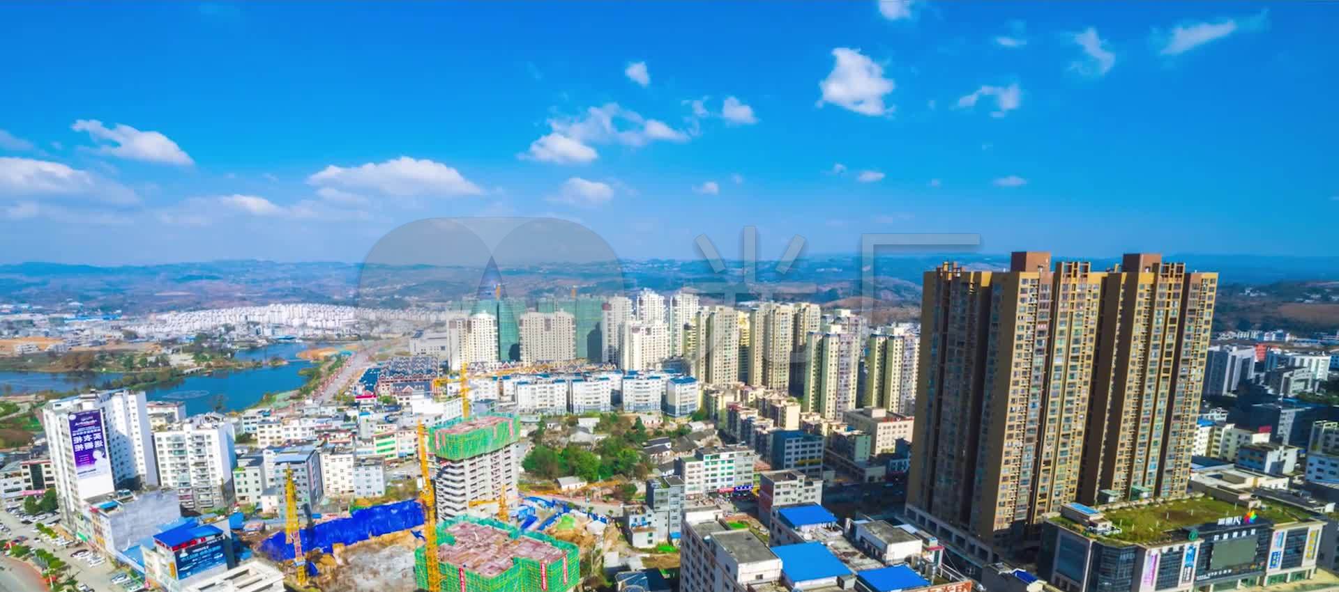 贵州兴仁市城市风光延时摄影_1920x850_高清视频素材