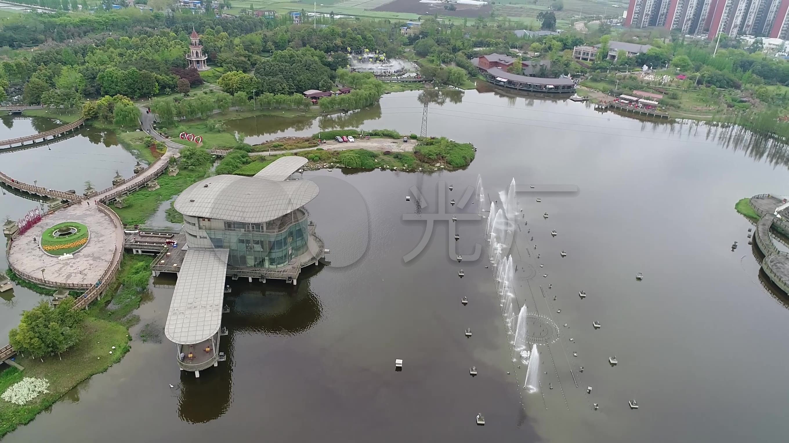 青白江凤凰湖湿地公园航拍