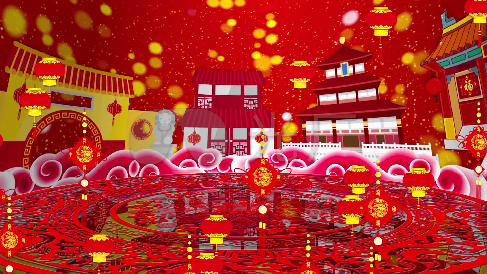 喜庆过年张灯结彩led大屏幕背景_1920x1080_高清视频