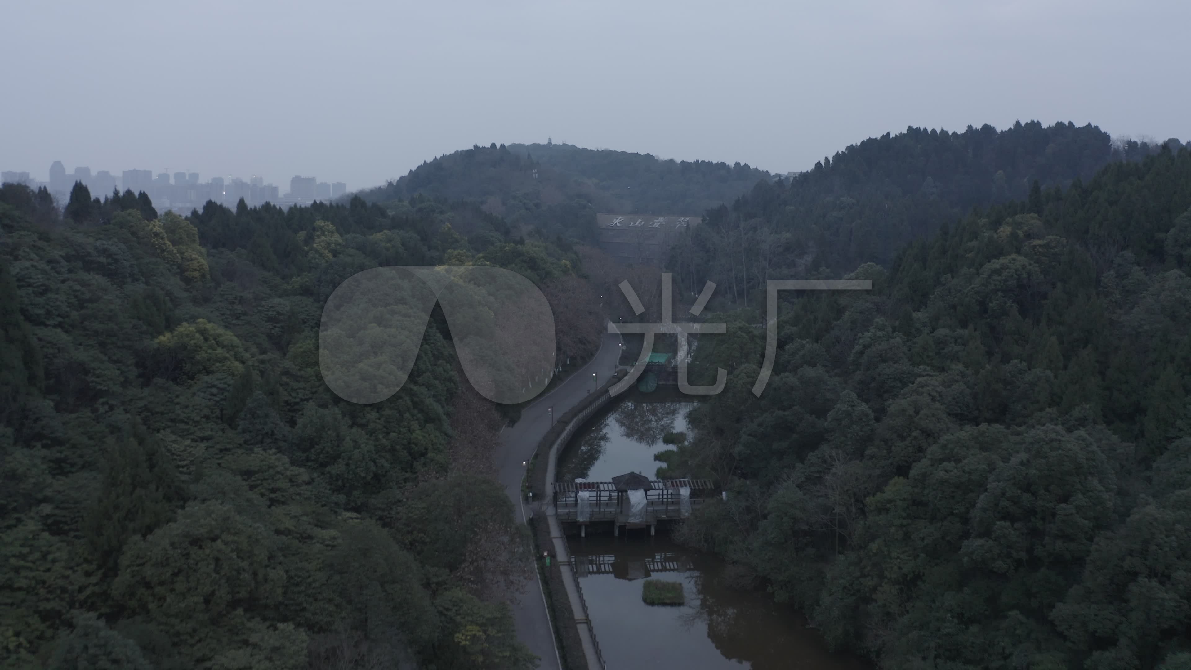 4k-log德阳东湖山公园航拍