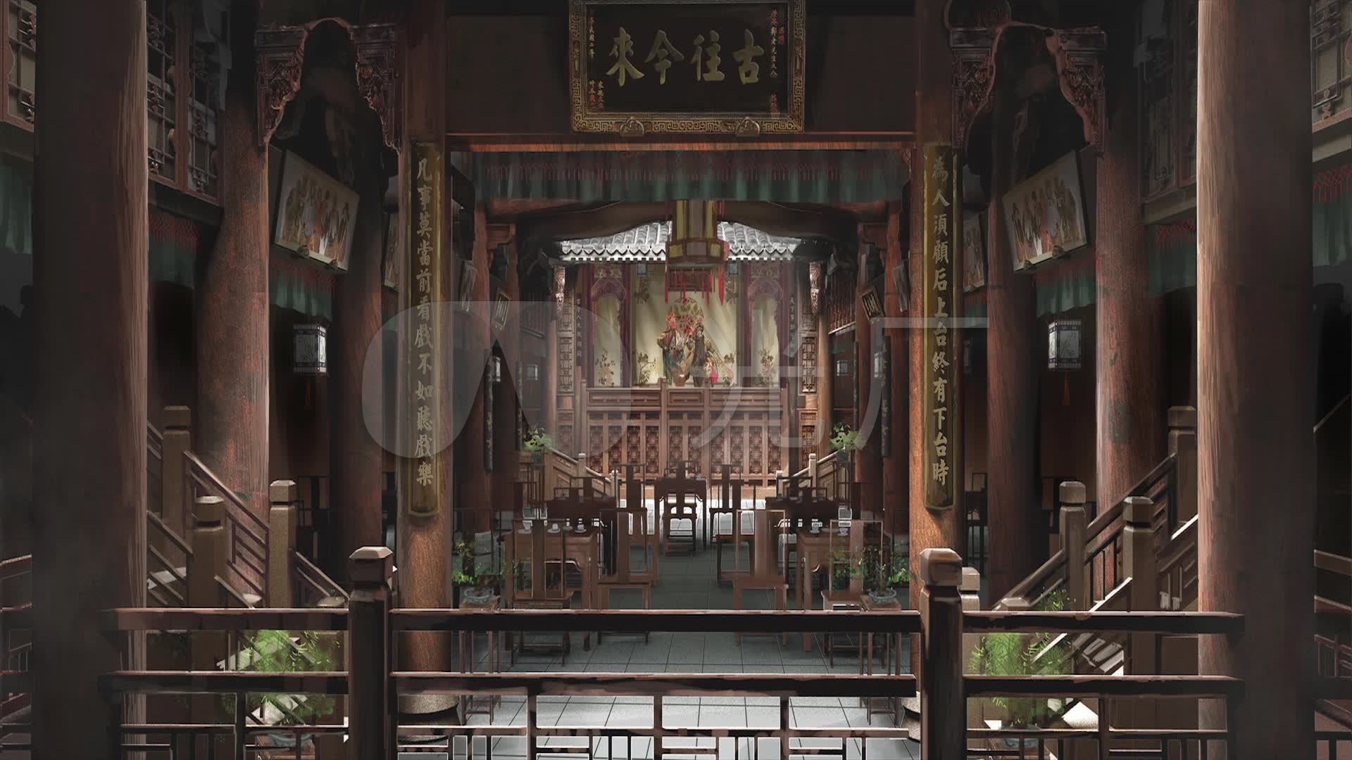 戏院茶楼背景_1920x1080_高清视频素材下载(编号:3265549)_舞台背景