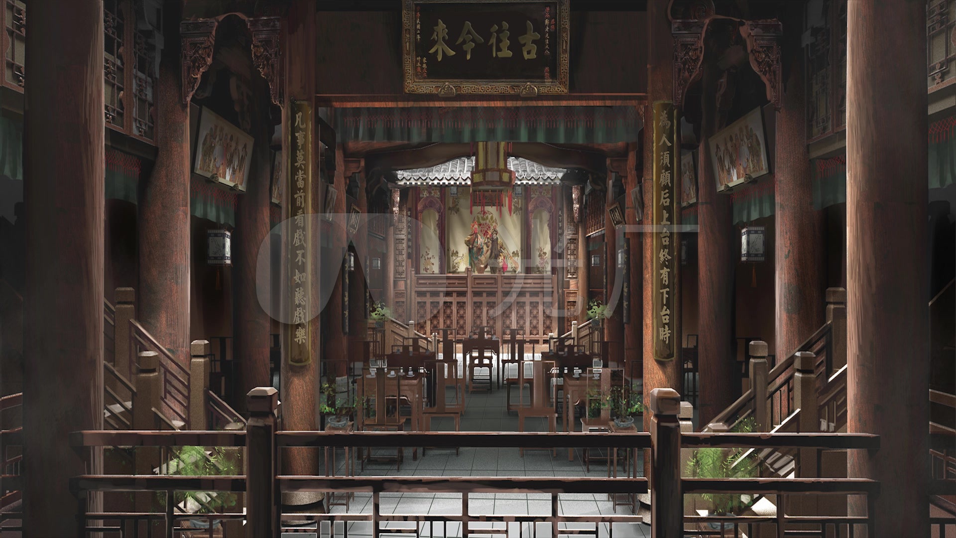 戏院茶楼背景_1920x1080_高清视频素材下载(编号:3265549)_舞台背景
