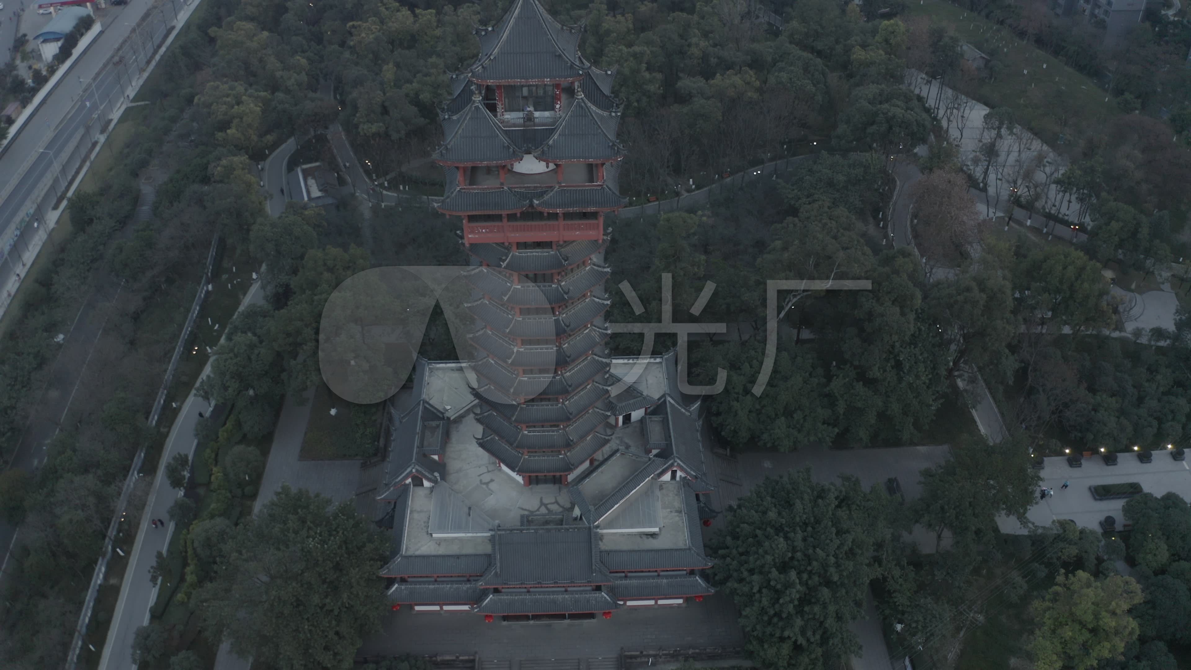 4k-log成都塔子山公园九天塔航拍_3840x2160_高清视频