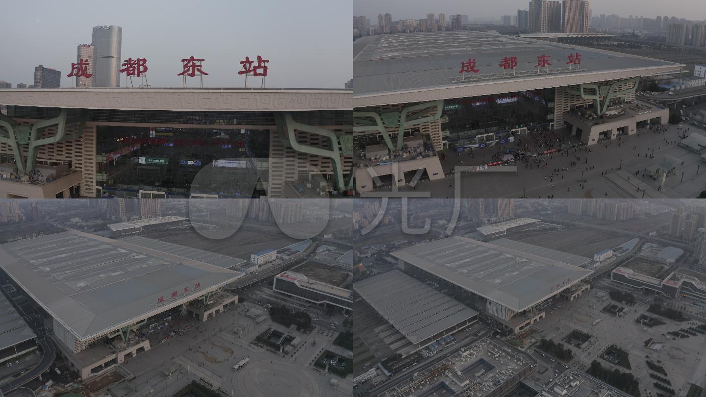 4k-log成都东站航拍