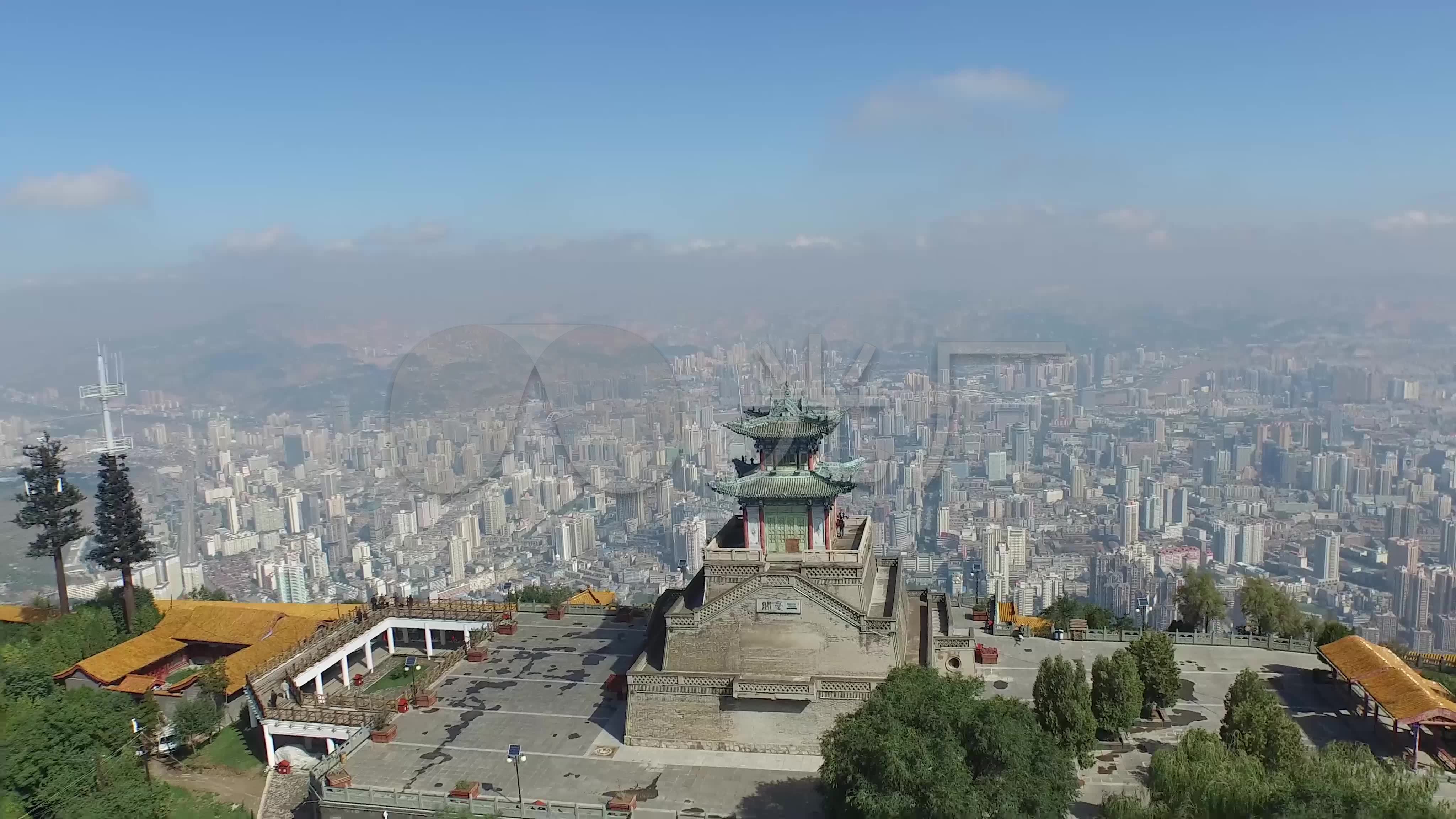 兰州南山三台阁黄河白塔山