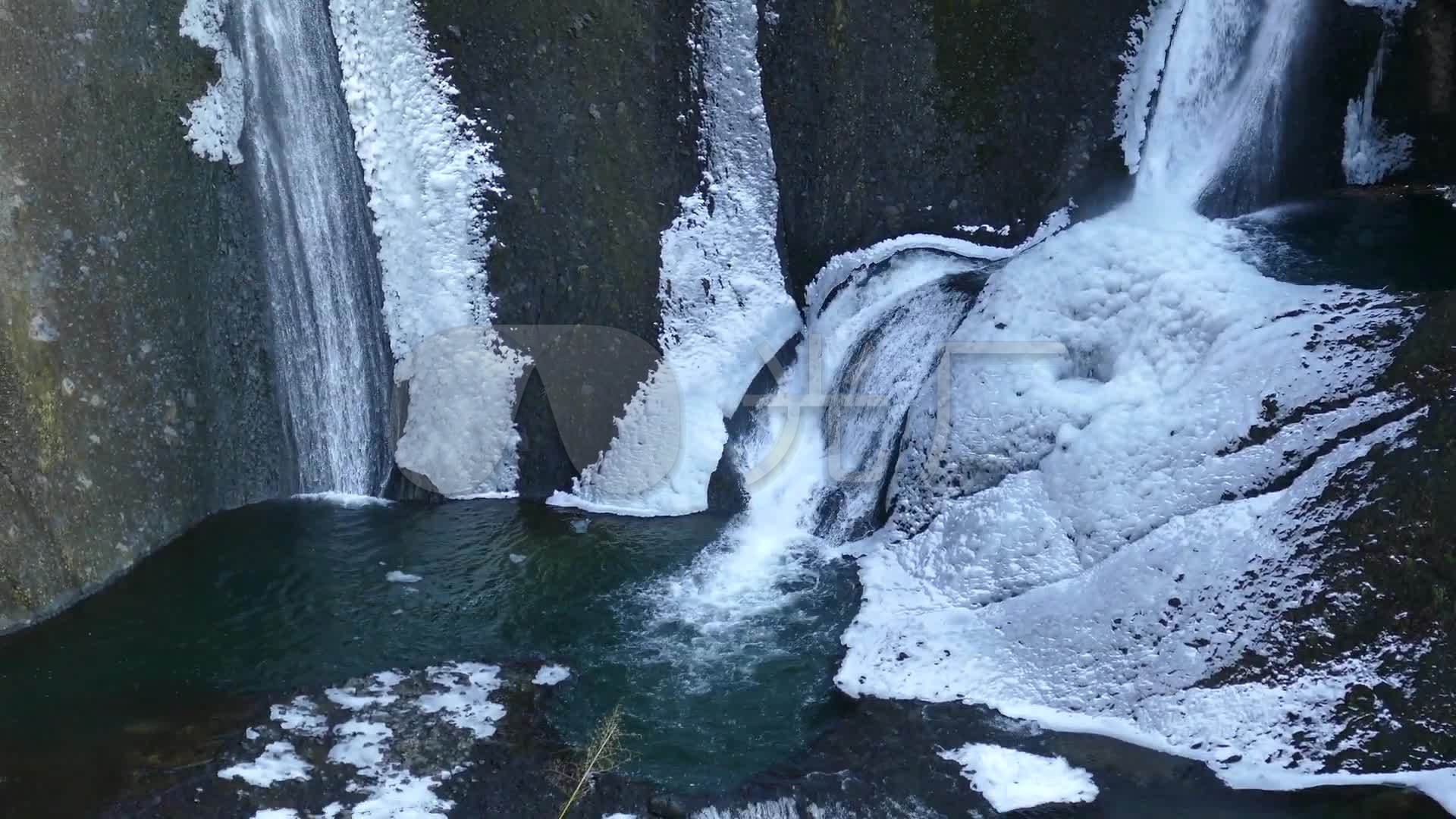 寒冷冬天瀑布结冰_1920x1080_高清视频素材下载(编号:3267742)_实拍